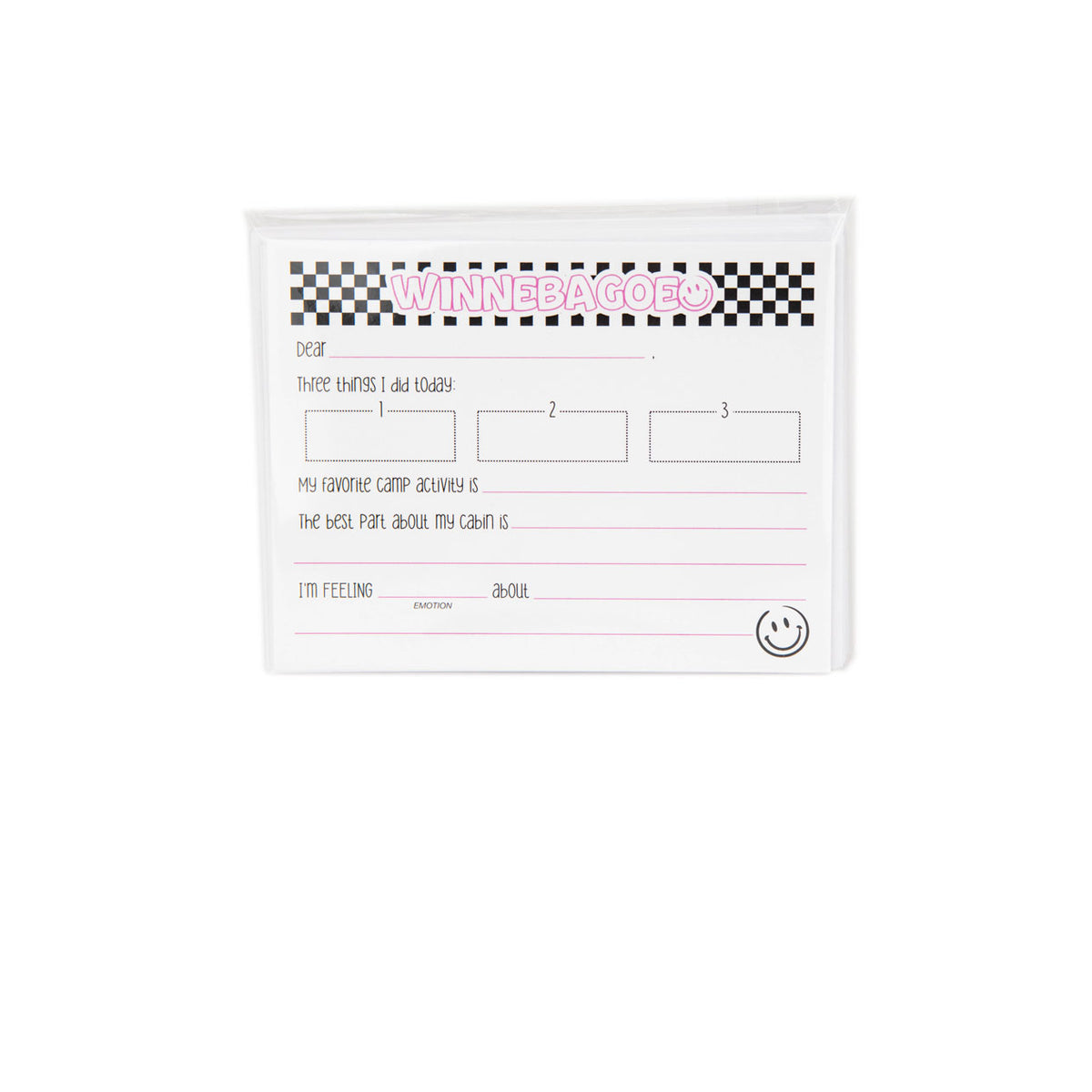 A Wink and a Nod Checker Smiley Fill in Flat Notecards Pack of 8 Distressed/seasonal accessories A Wink and a Nod Multi Winnebagoe