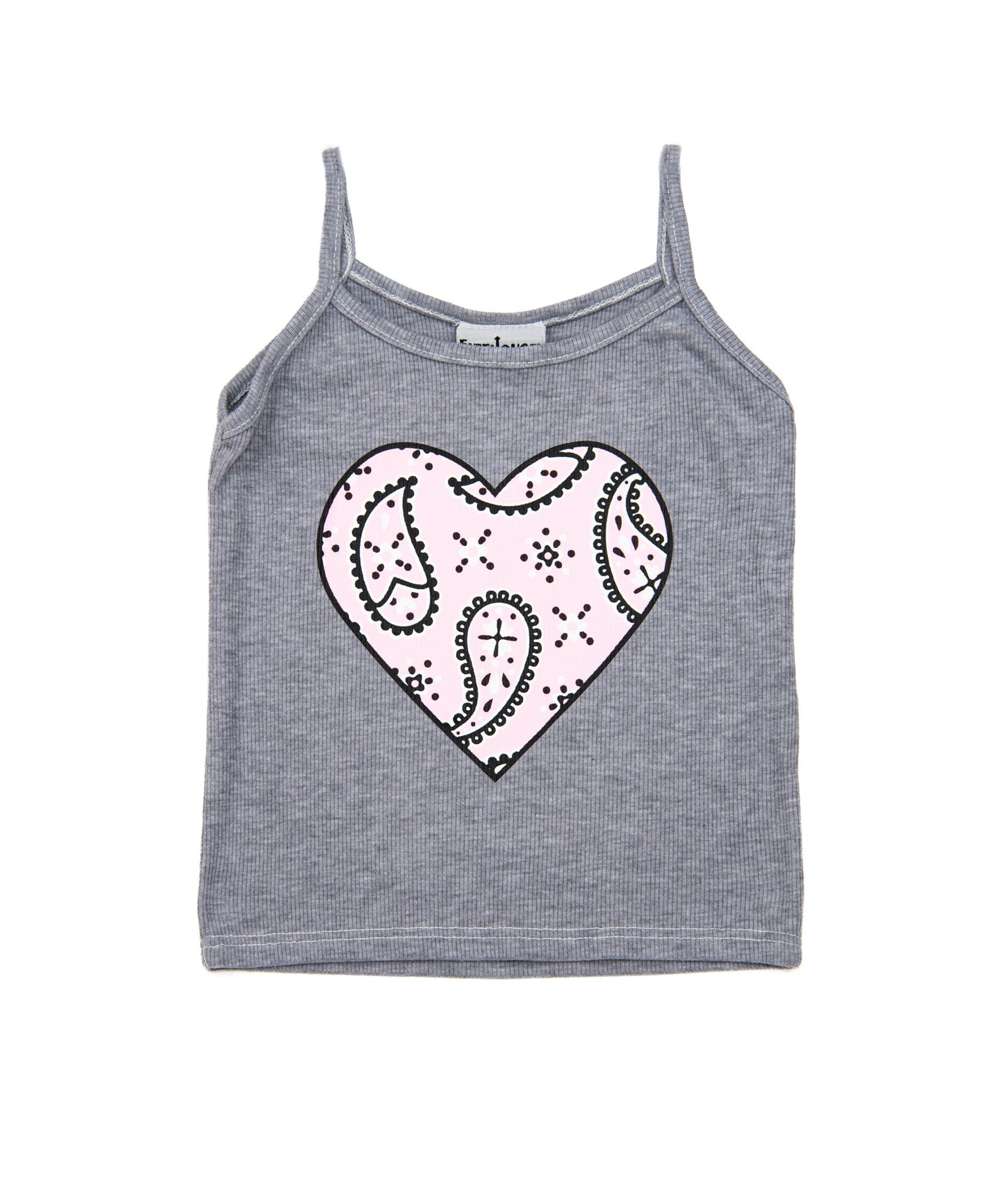 Firehouse Girls Bandana Heart Cami Girls Casual Tops Firehouse Heather Grey Y/4