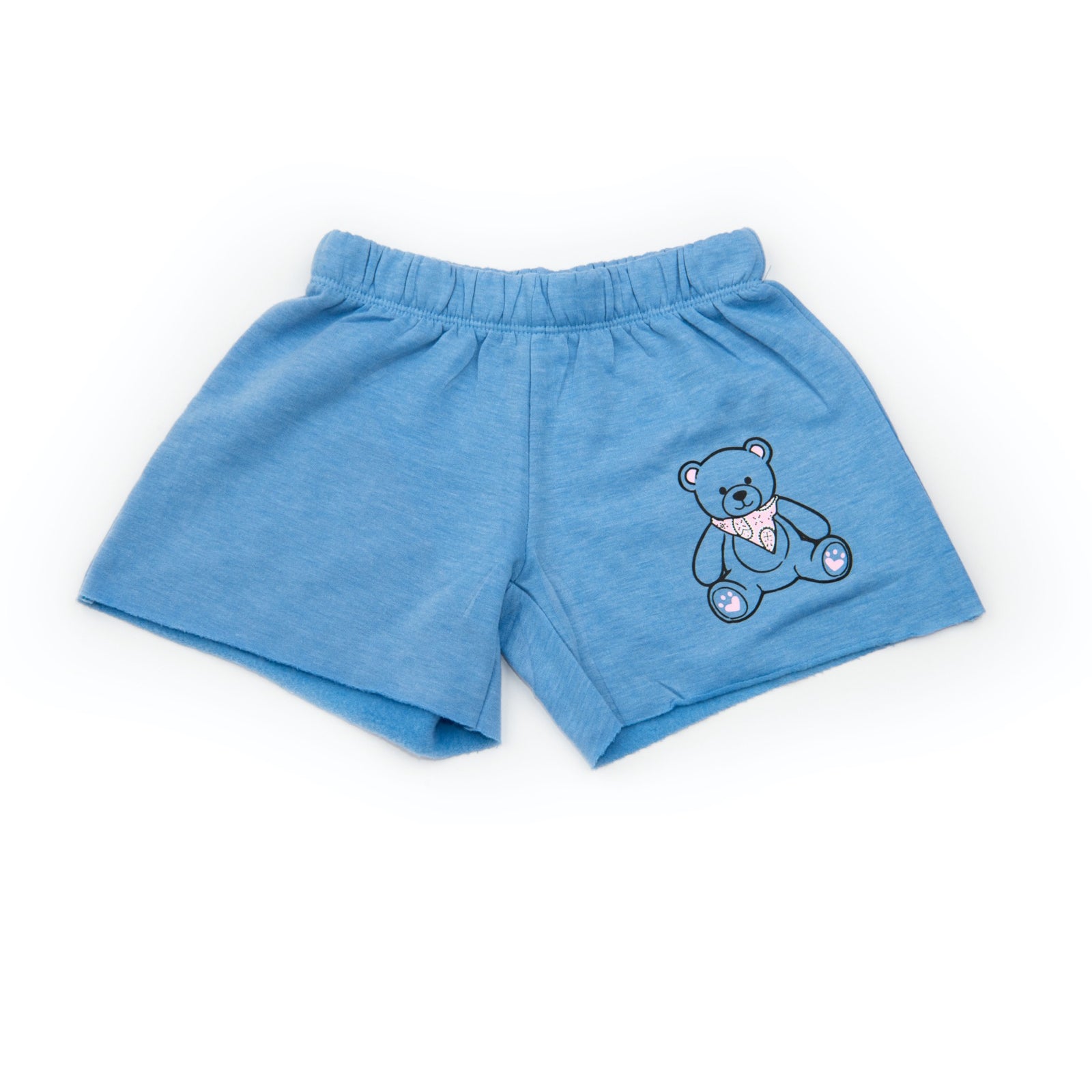 Firehouse Girls Bandana Bear Fleece Shorts Girls Casual Bottoms Firehouse Ice Blue Y/4