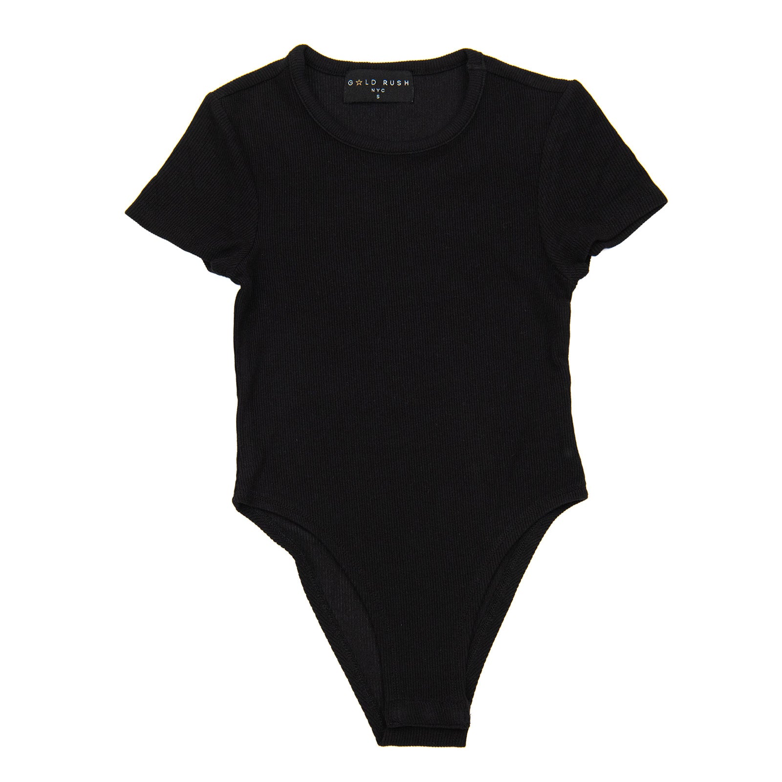 Gold Rush NYC Girls Bailey Ribbed Body Suit Girls Casual Tops Gold Rush NYC Black Y/S (7/8)