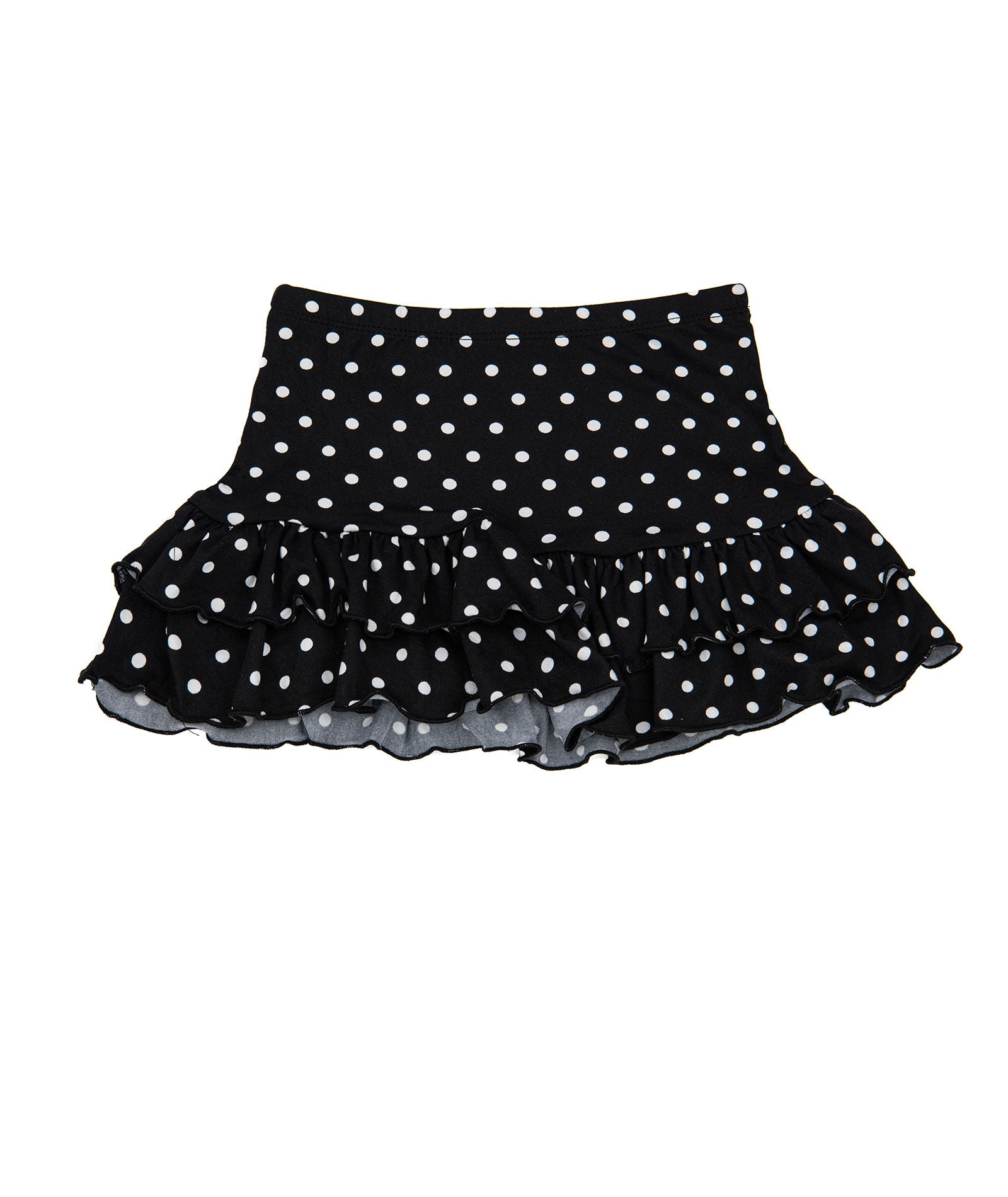 Cheryl Creations Girls Macey Polka Dot Ruffle Skirt Girls Casual Bottoms Cheryl Creations Black Y/S (7/8)