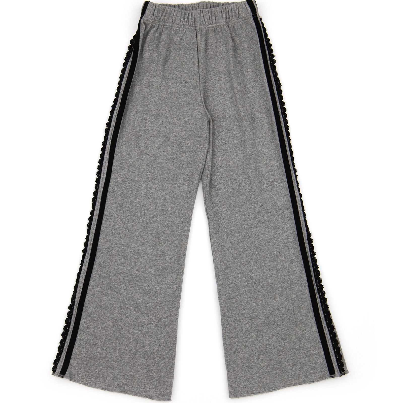 FBZ Girls Lou Grey Hacci Pants With White Stripes