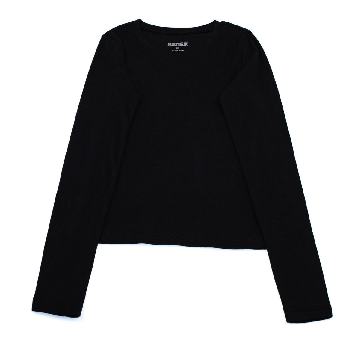 Katie J NYC Girls Grateful Long Sleeve Tee Girls Casual Tops Katie J NYC Black Y/S (7/8)