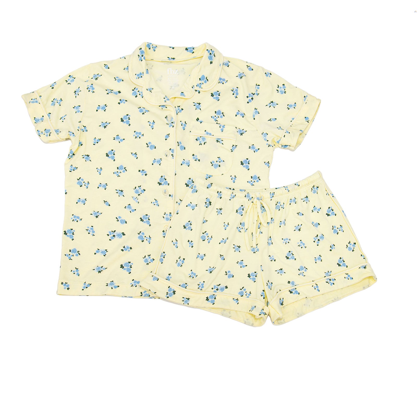 FBZ Girls Lollie PJs Yellow/Blue Floral Accessories FBZ Flowers By Zoe Floral Y/S (7/8)