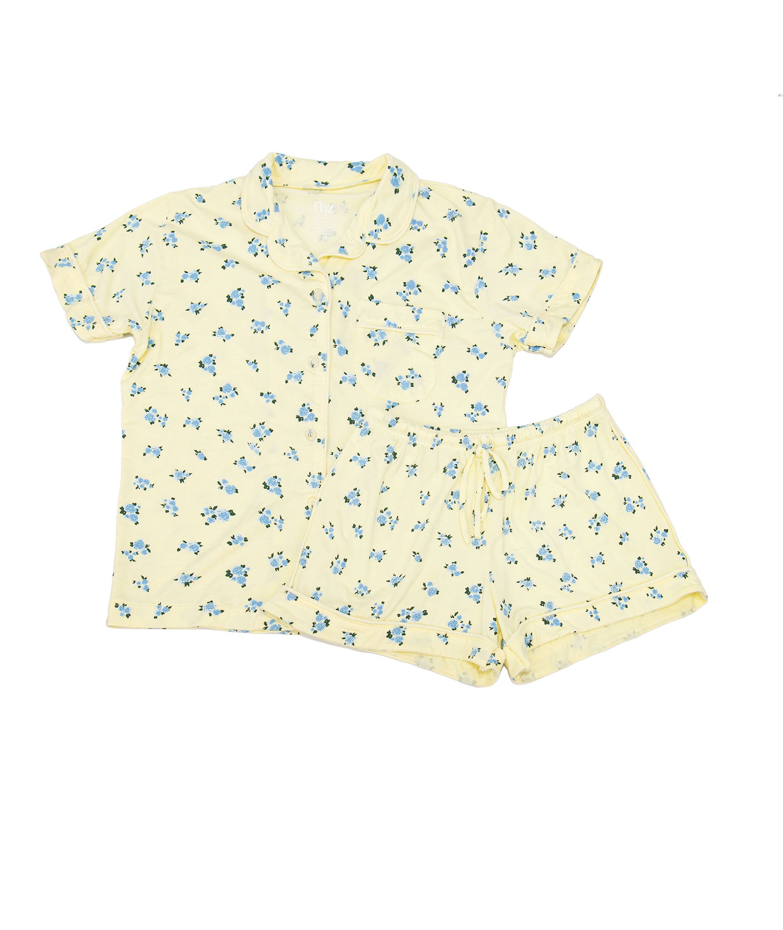 FBZ Girls Lollie PJs Yellow/Blue Floral Accessories FBZ Flowers By Zoe Floral Y/S (7/8)