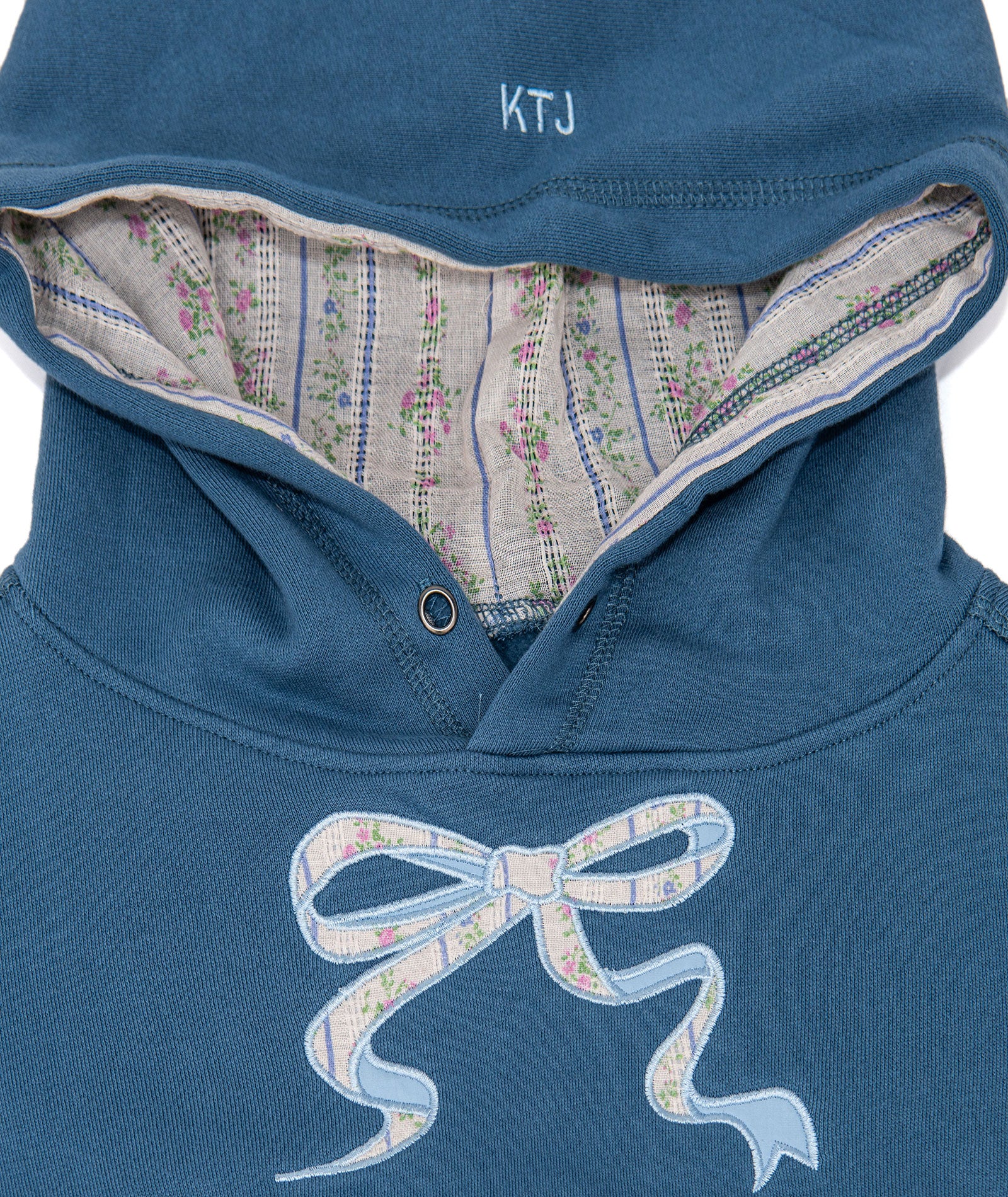 Katie J NYC Girls Denim Vintage Floral Ryan Bubble Hoodie Girls Casual Tops Katie J NYC