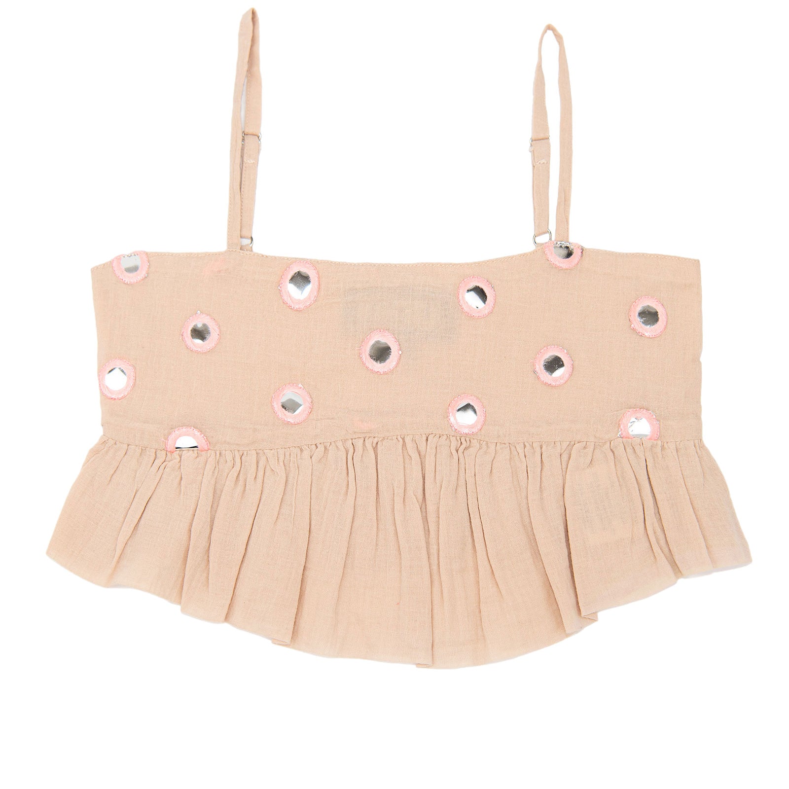 Katie J NYC Girls Meena Peach/Turquoise Top Girls Casual Tops Katie J NYC Multi Y/S (7/8)