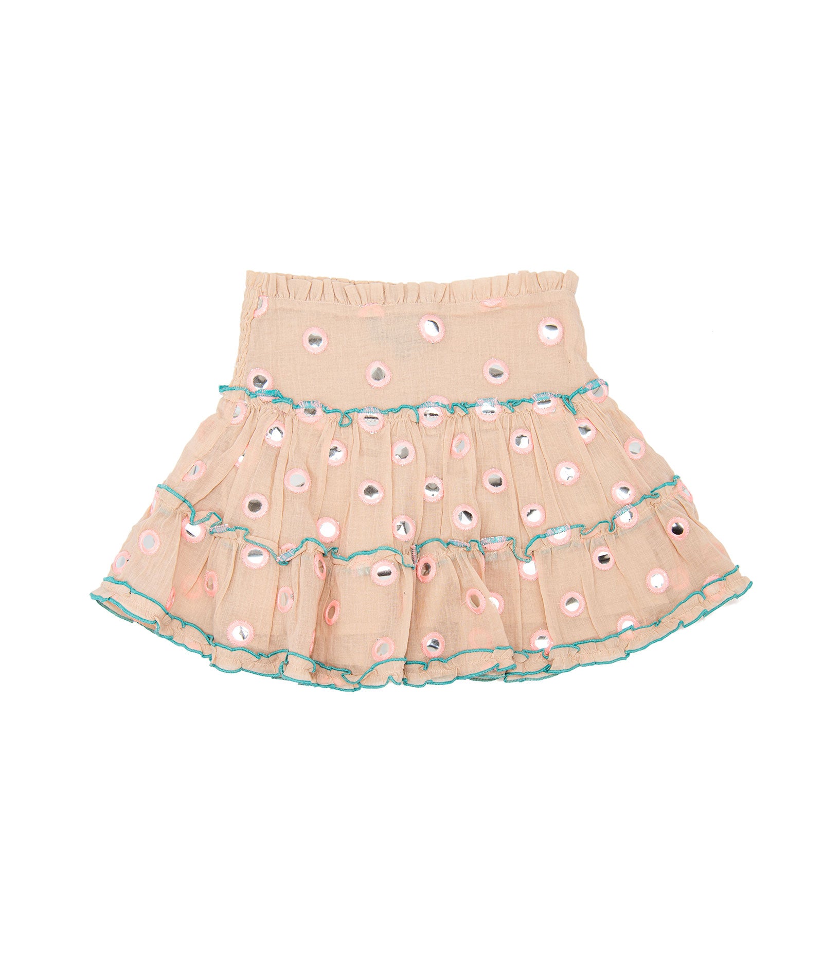 Katie J NYC Girls Meena Peach/Turquoise Skirt Girls Casual Bottoms Katie J NYC