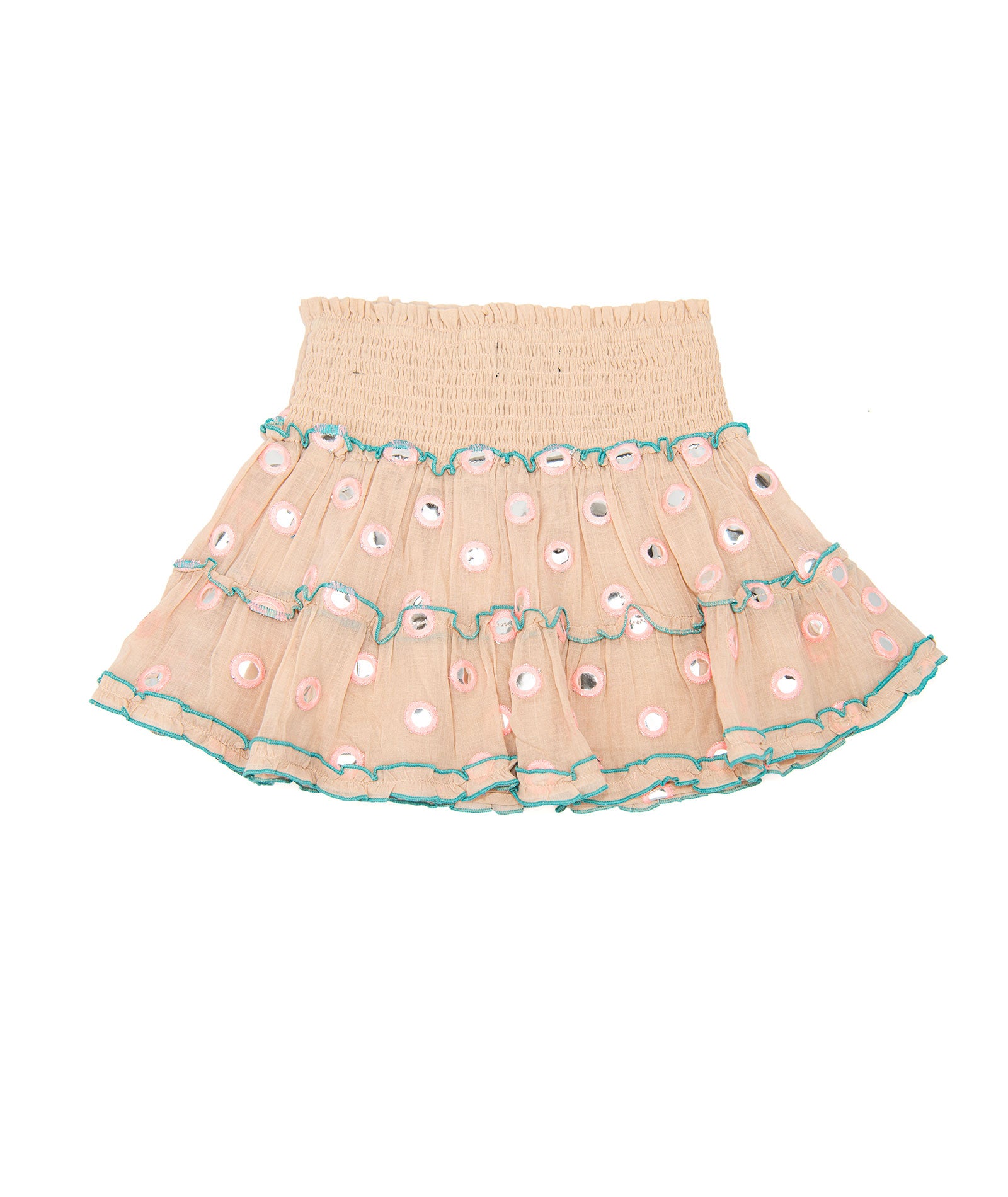 Katie J NYC Girls Meena Peach/Turquoise Skirt Girls Casual Bottoms Katie J NYC