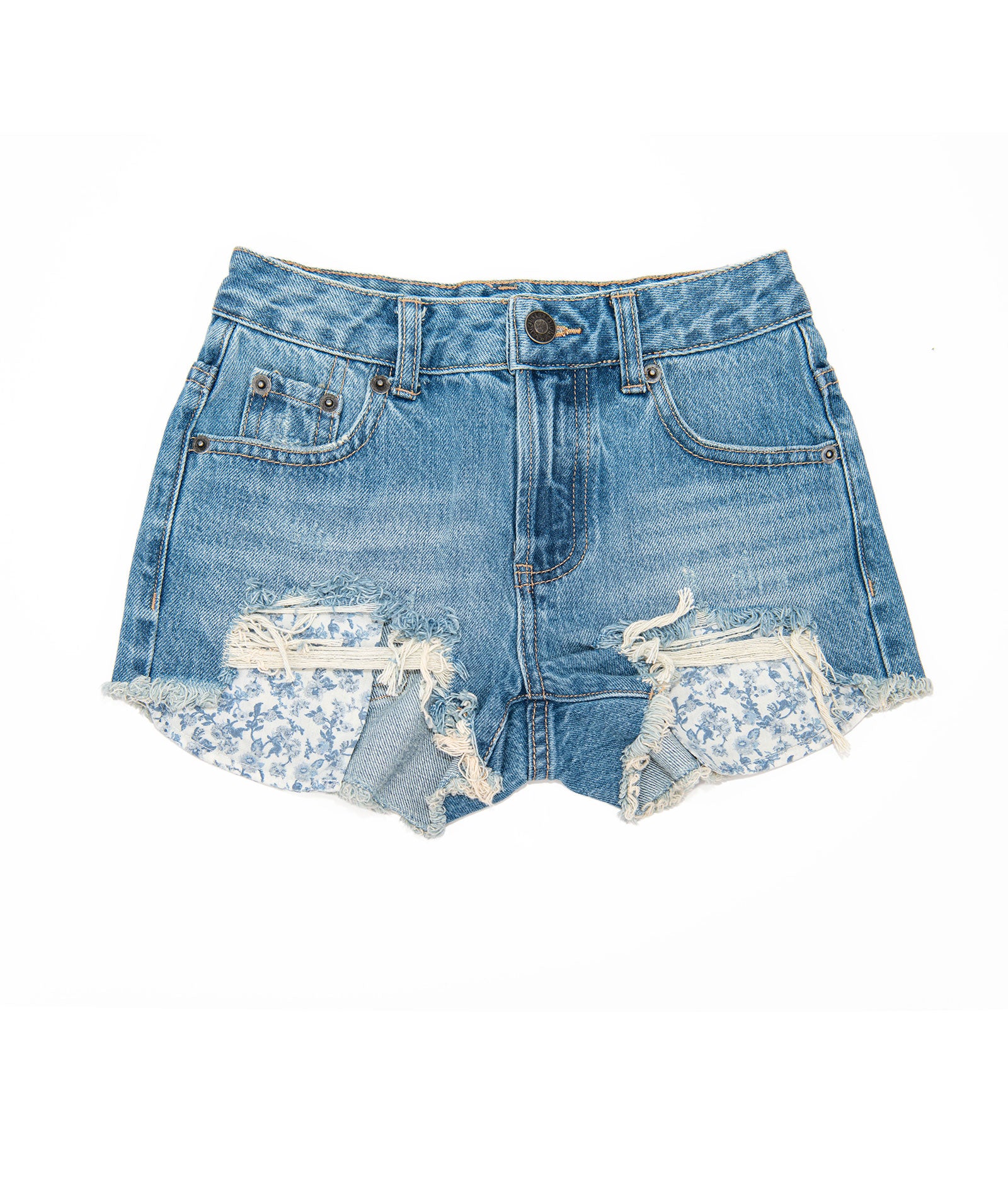 Katie J NYC Girls Malibu Dark Wash Toile Pocket Jean Shorts Girls Denim Katie J NYC