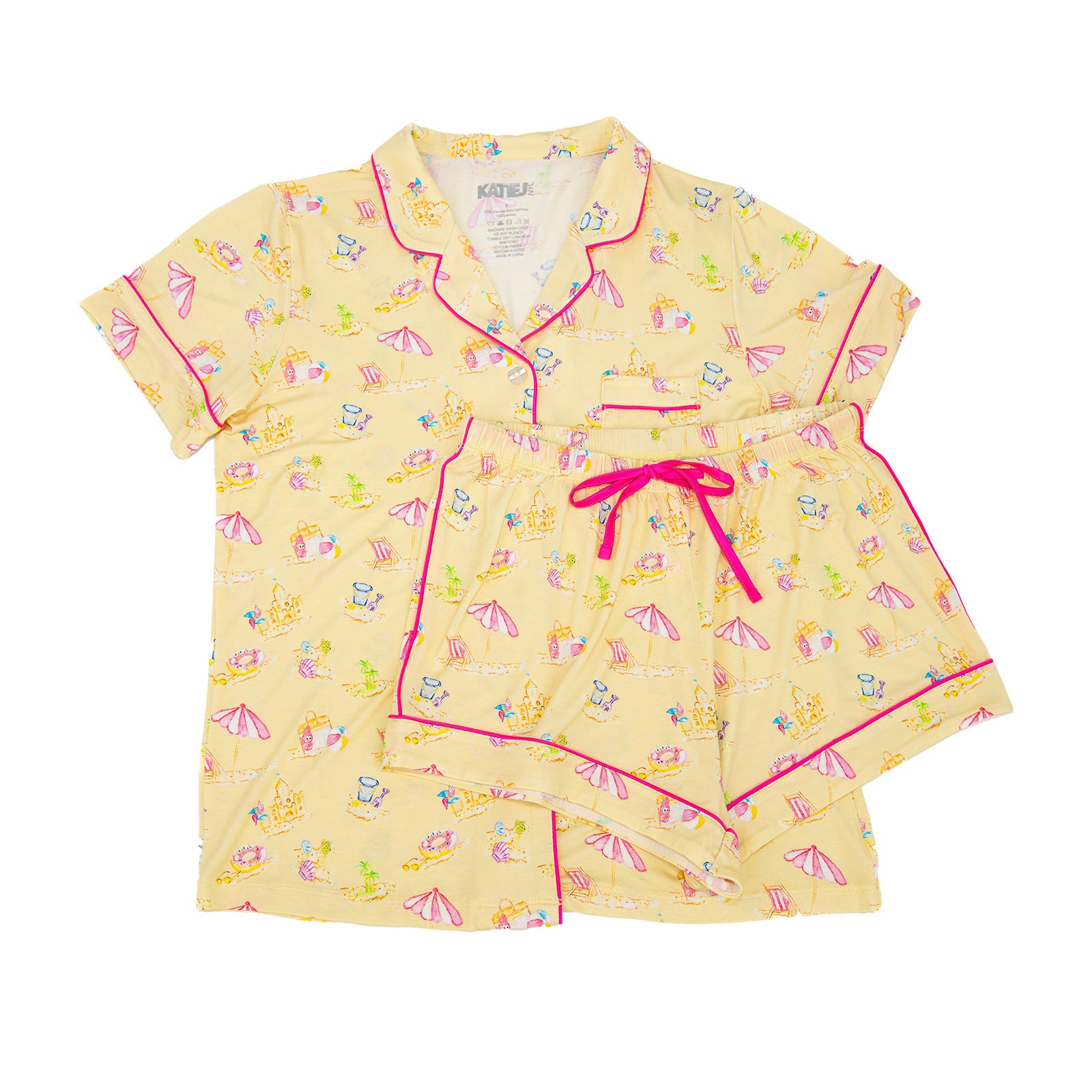 Katie J NYC Juniors Sandy Shores Lynn Shorts PJ Set Accessories Katie J NYC Multi Juniors/Women XXS