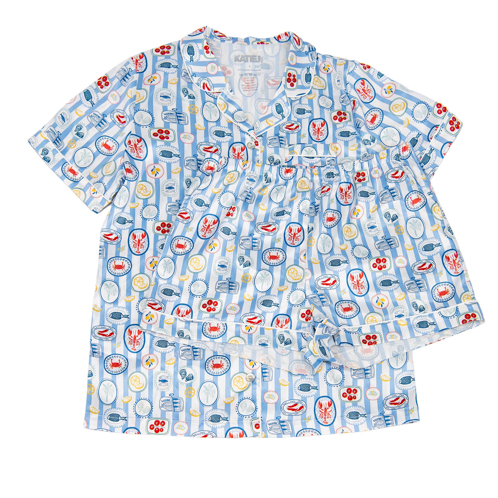 Katie J NYC Juniors Mediterranean Summer Olivia Shorts PJ Set