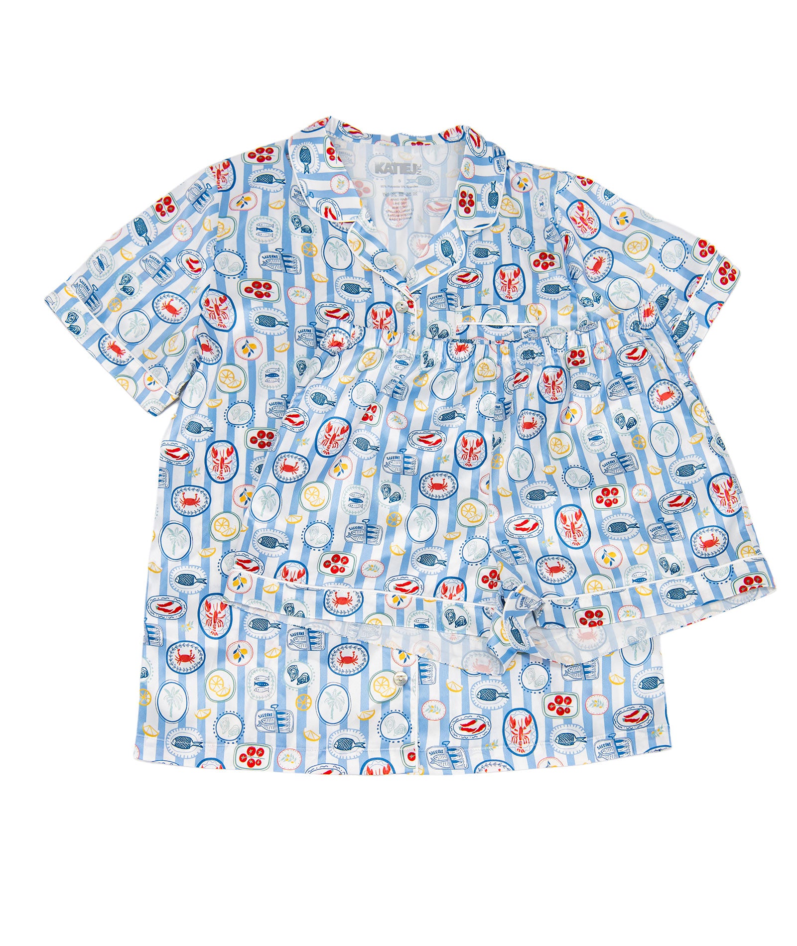 Katie J NYC Juniors Mediterranean Summer Olivia Shorts PJ Set Accessories Katie J NYC Multi Juniors/Women XXS