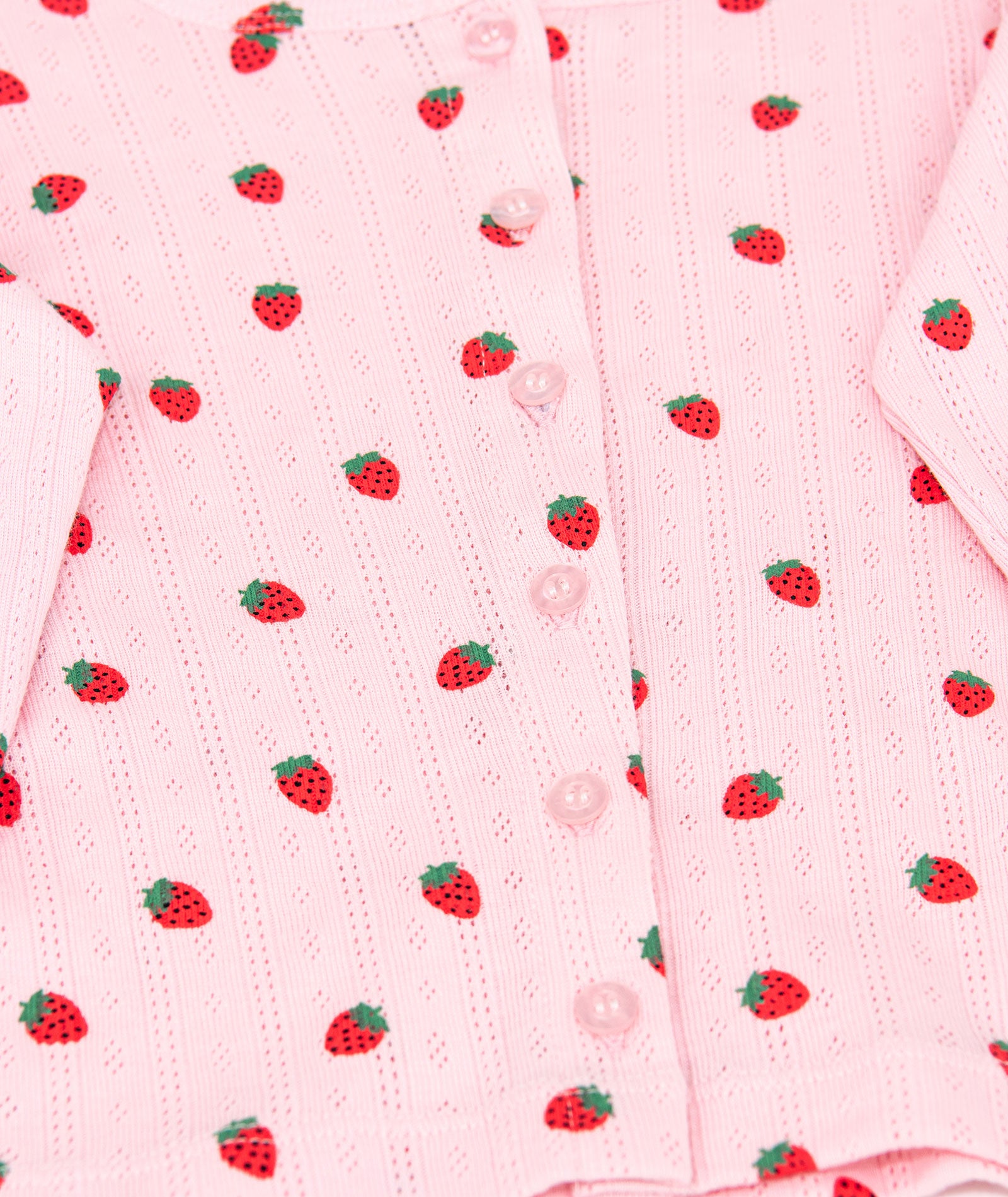 FBZ Girls Strawberry Pointelle Cardigan Girls Casual Tops FBZ Flowers By Zoe