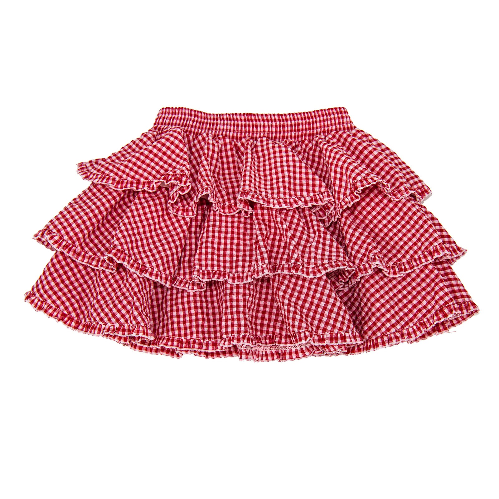 FBZ Girls Olivia Red Gingham 3 Layer Skirt