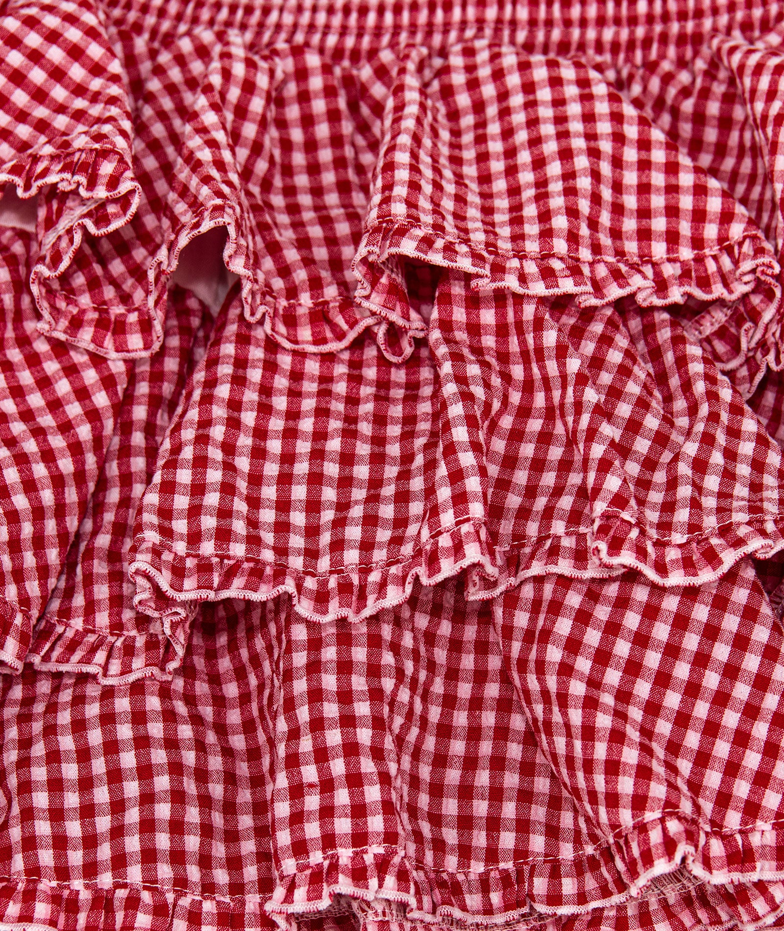 FBZ Girls Olivia Red Gingham 3 Layer Skirt Girls Casual Bottoms FBZ Flowers By Zoe