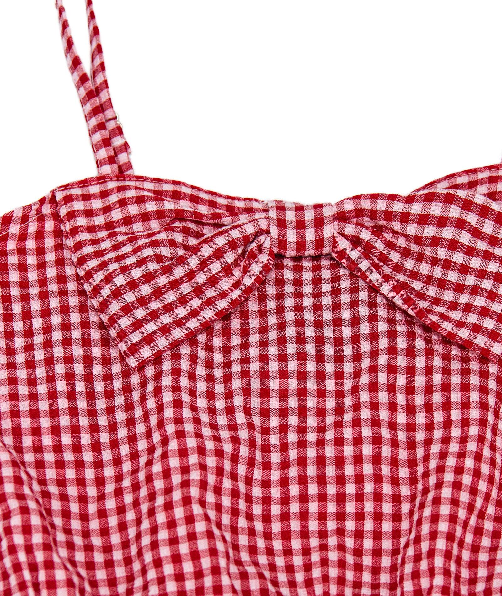 FBZ Girls Olivia Red Gingham Bow Top Girls Casual Tops FBZ Flowers By Zoe