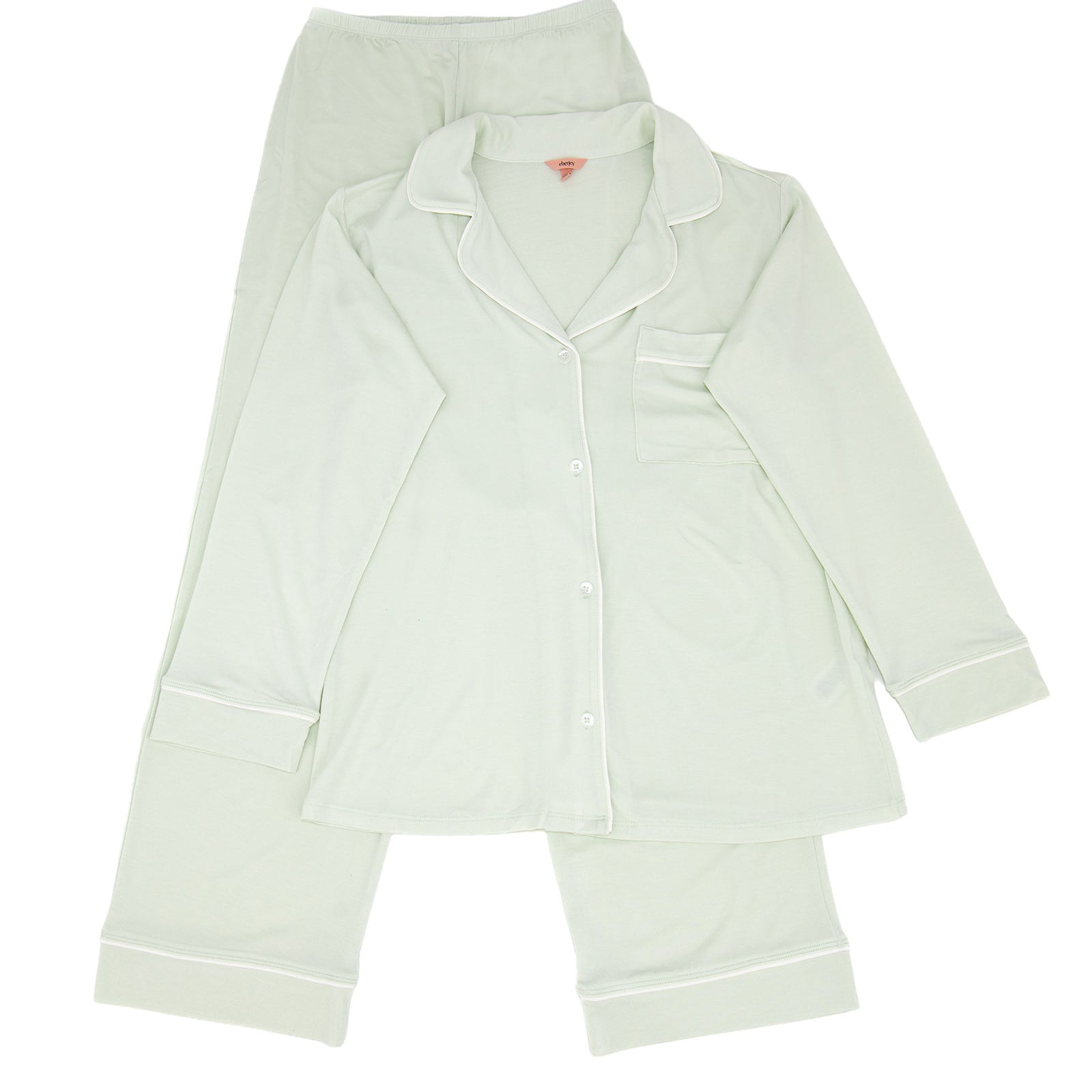 Eberjey Women Gisele Long PJ Set Seafoam/Ivory Accessories Eberjey Green Juniors/Women XXS