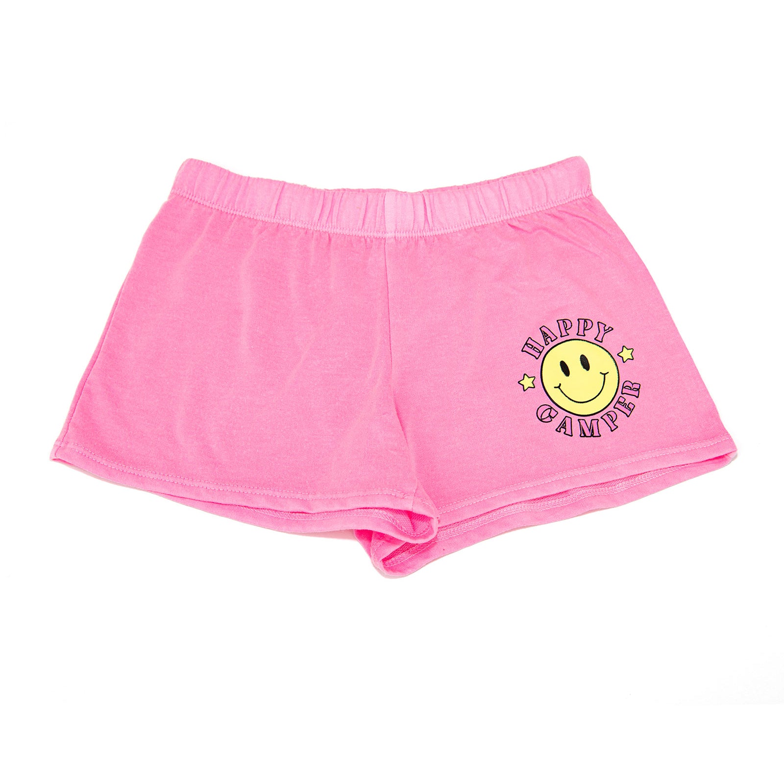 Firehouse Girls Neon Pink Happy Camper Fleece Shorts Girls Casual Bottoms Firehouse Neon Pink Y/5