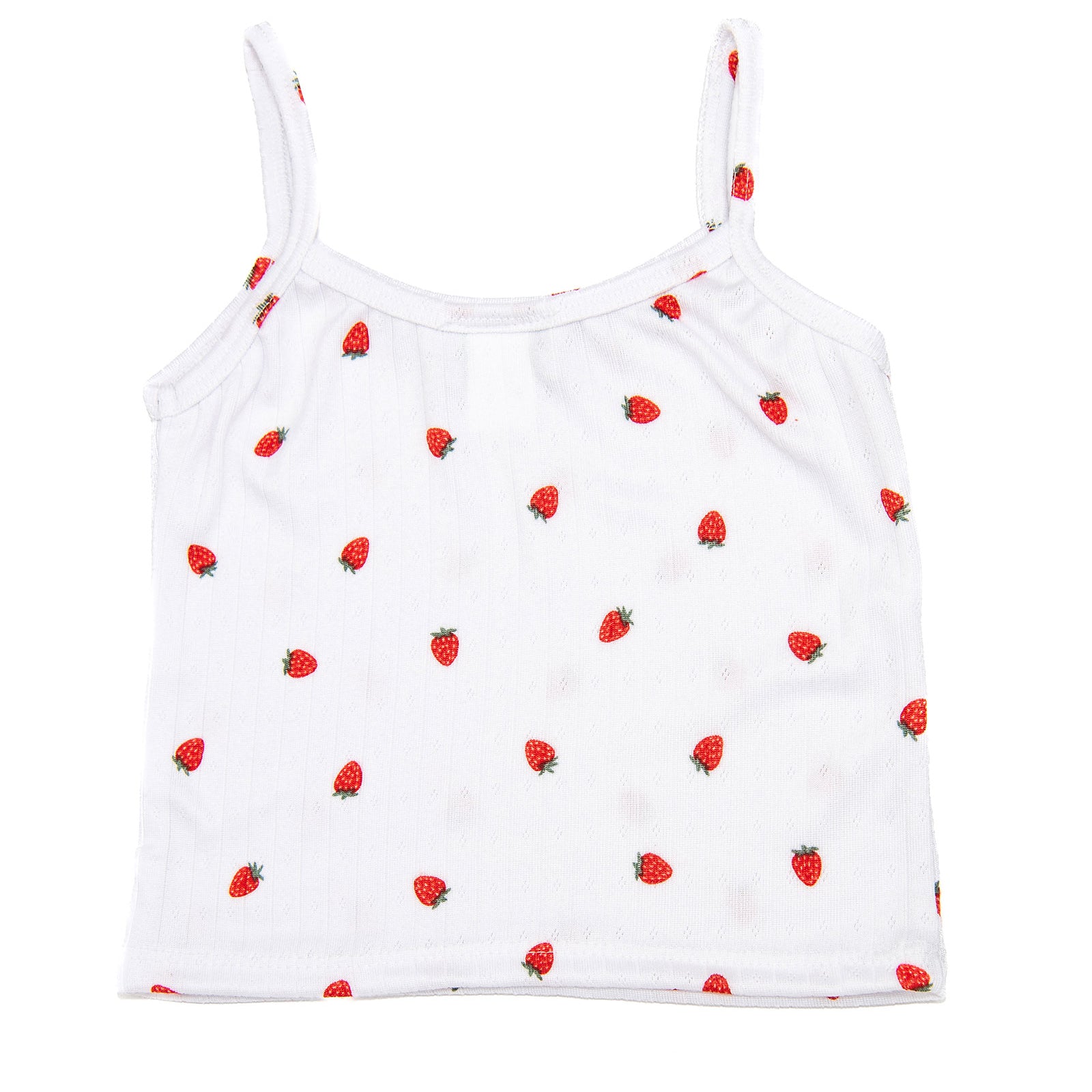 Cheryl Creations Girls Strawberry Rib Cami Girls Casual Tops Cheryl Creations White Y/S (7/8)