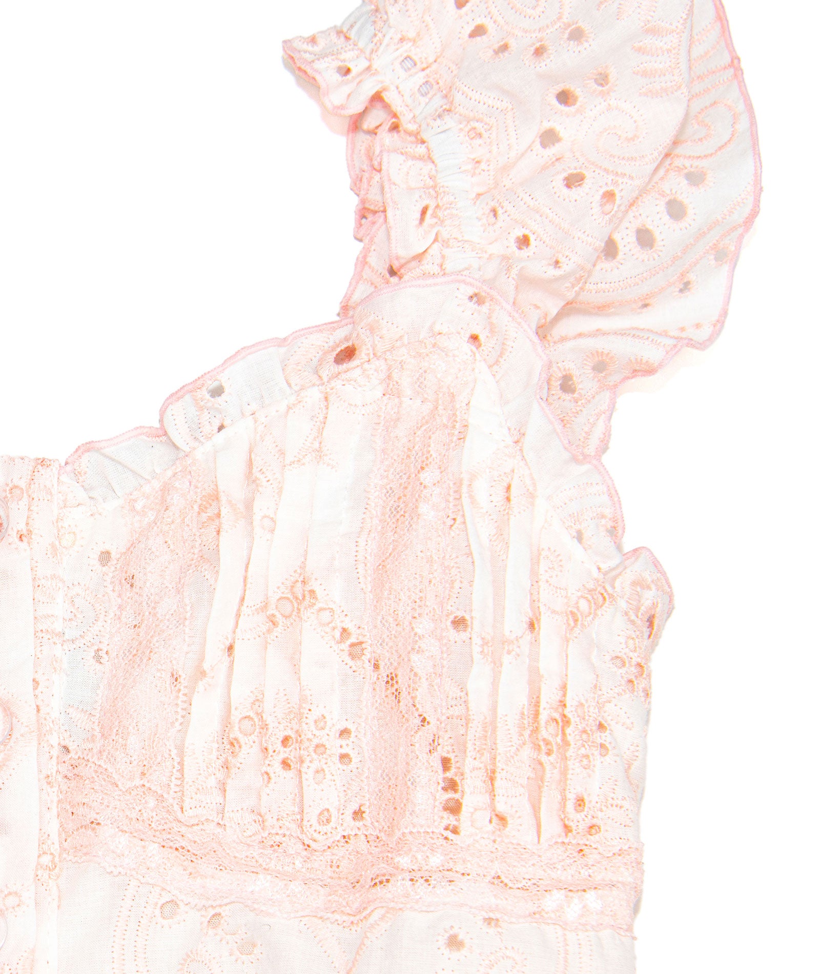 FBZ Girls Meredith Peach Eyelet Ruffle Dress Girls Casual Dresses FBZ Flowers By Zoe