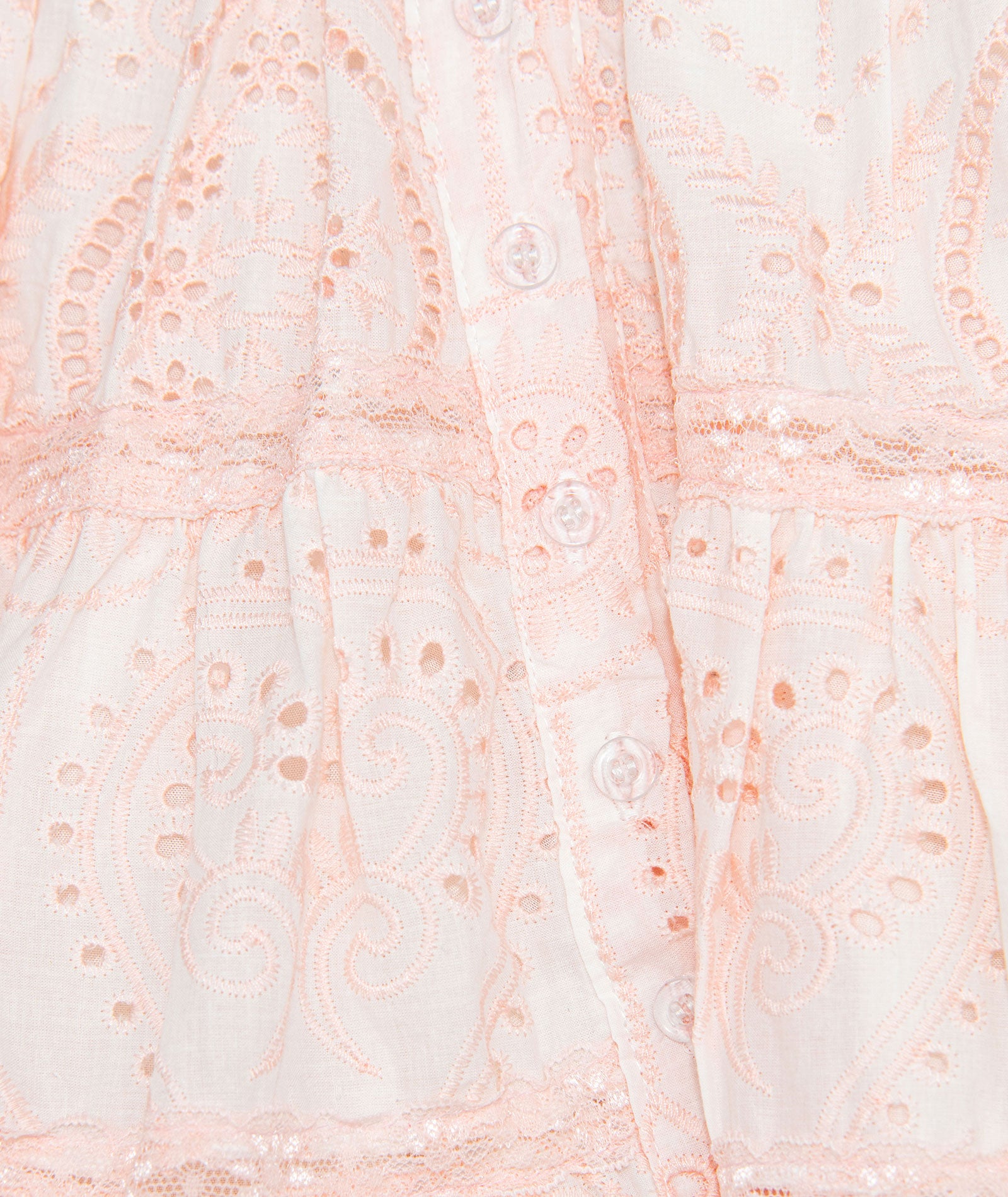 FBZ Girls Meredith Peach Eyelet Ruffle Dress Girls Casual Dresses FBZ Flowers By Zoe