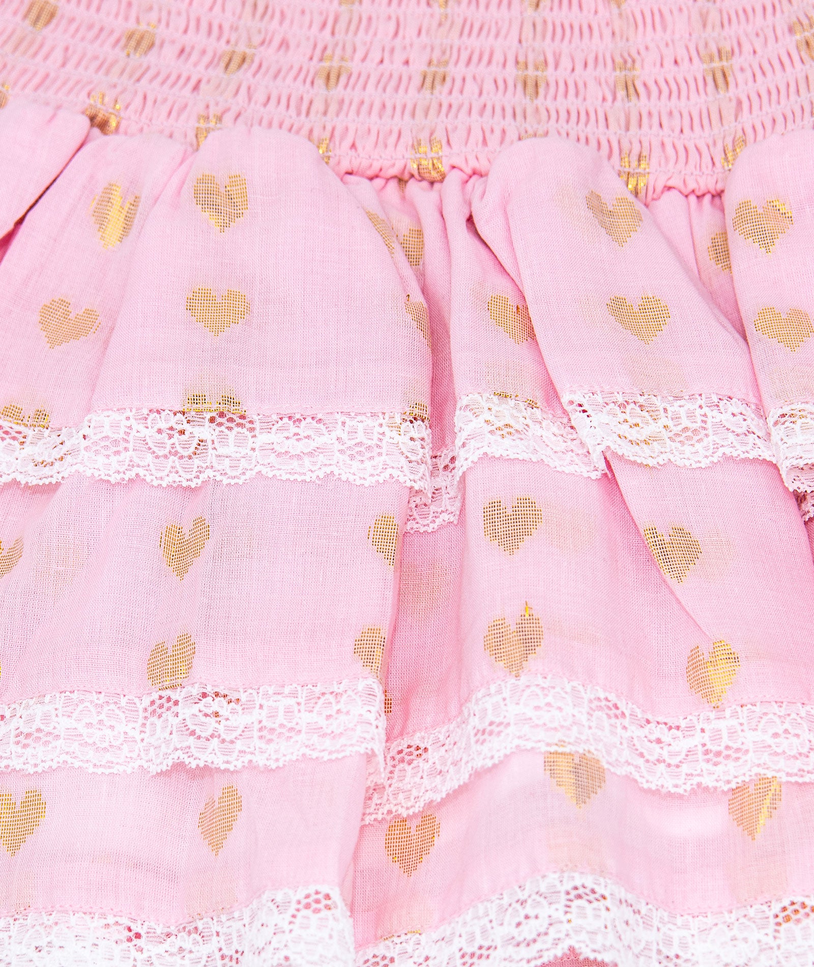 Theme Girls Gemma Pastel Pink Lace Hearts Ruffle Mini Skirt Girls Casual Bottoms Theme-NYC