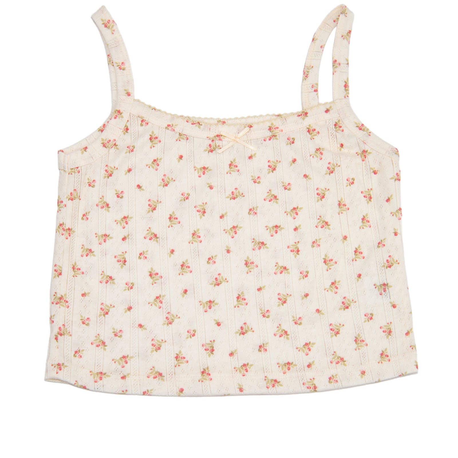 8apart Women Tommie Red Floral Ribbon Bow Cami