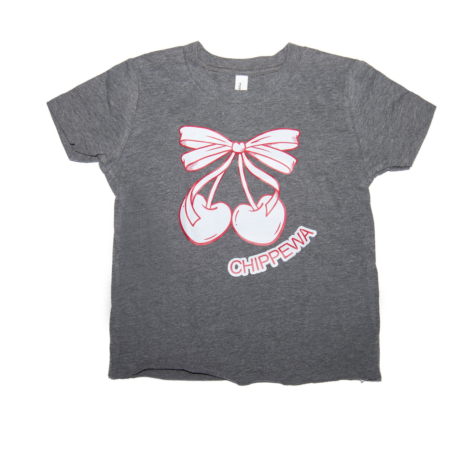 Camp is Sweet Cherry Bows Camp Tee Custom Frankie's Custom Shop Charcoal Grey Y/S (6/8)