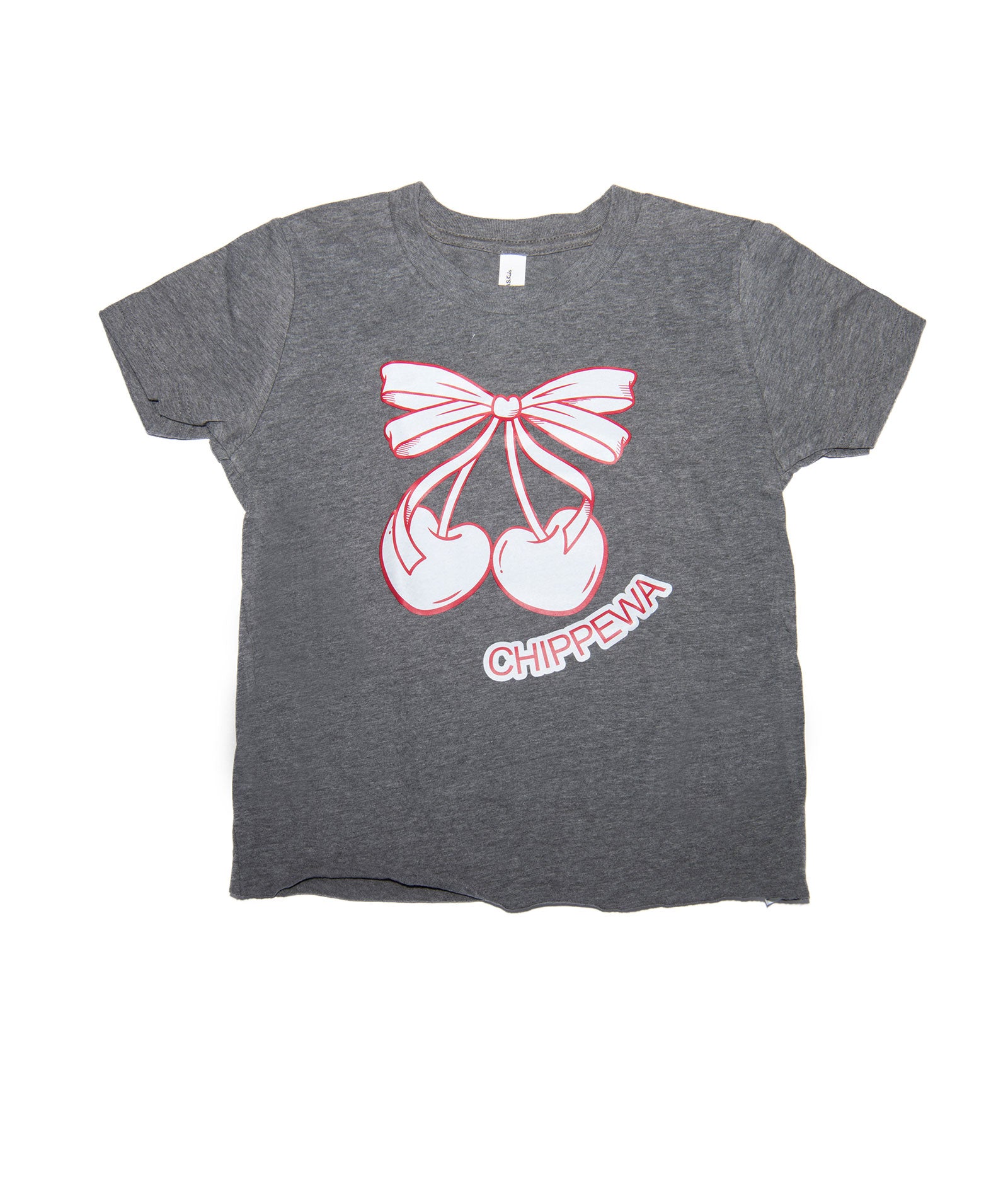 Camp is Sweet Cherry Bows Camp Tee Custom Frankie's Custom Shop Charcoal Grey Y/S (6/8)