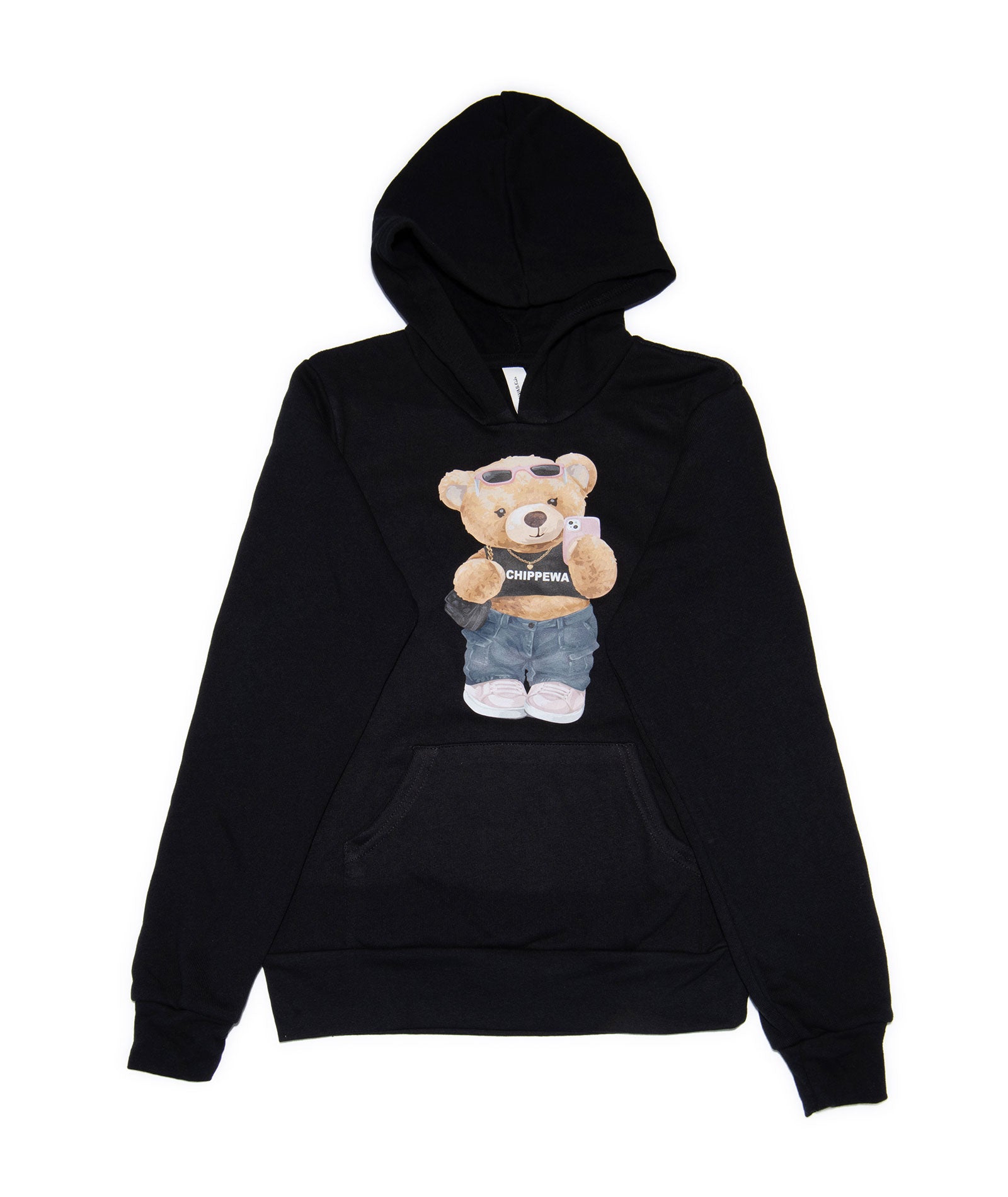 Girls Chippewa Calling Camp Teddy Camp Hoodie Distressed/seasonal girls Frankie's Exclusives Black Y/S (6/8)