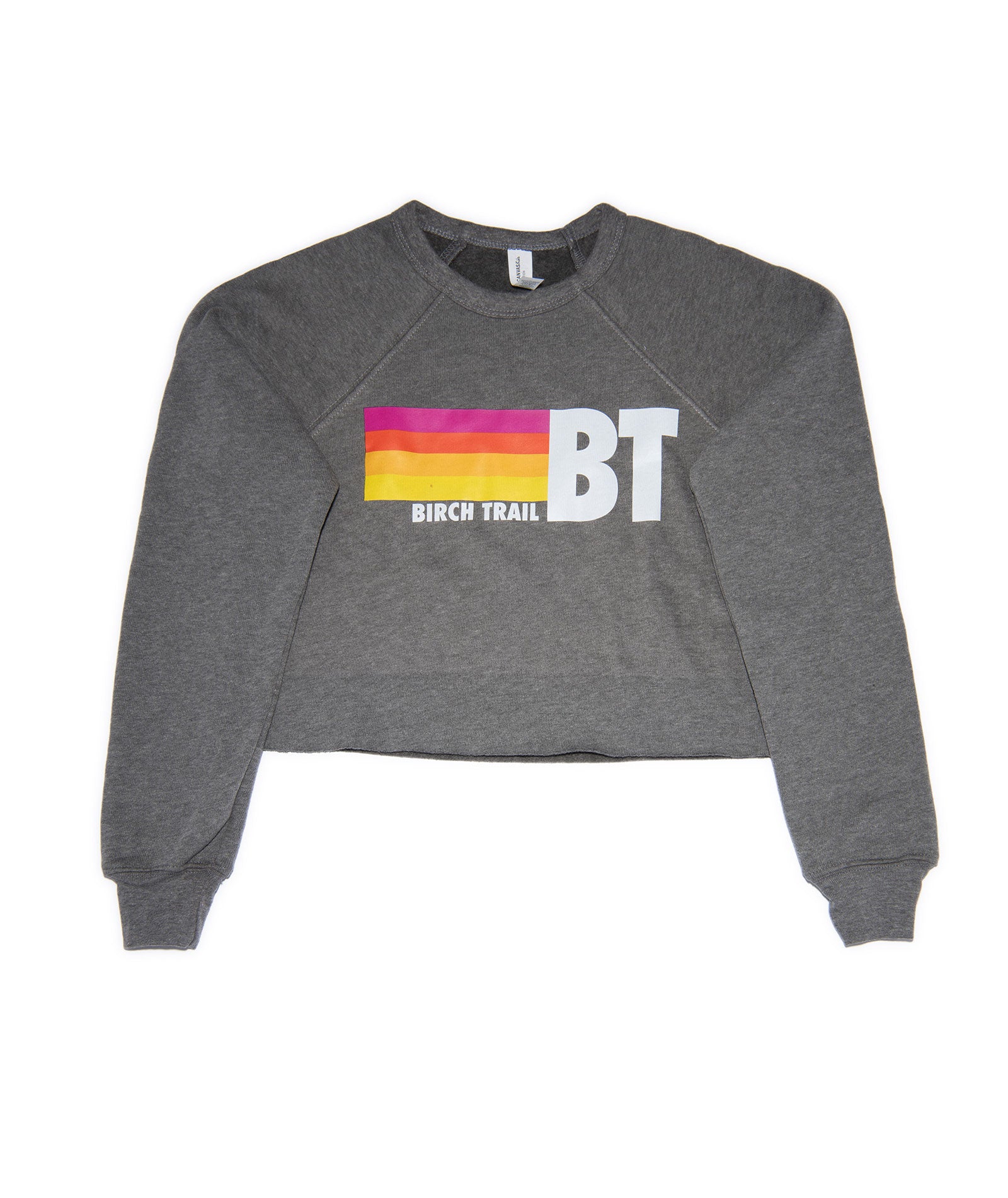 Girls Birch Trail Nation Charcoal Grey Cropped Camp Sweatshirt Distressed/seasonal girls Frankie's Exclusives Charcoal Grey Y/S (6/8)