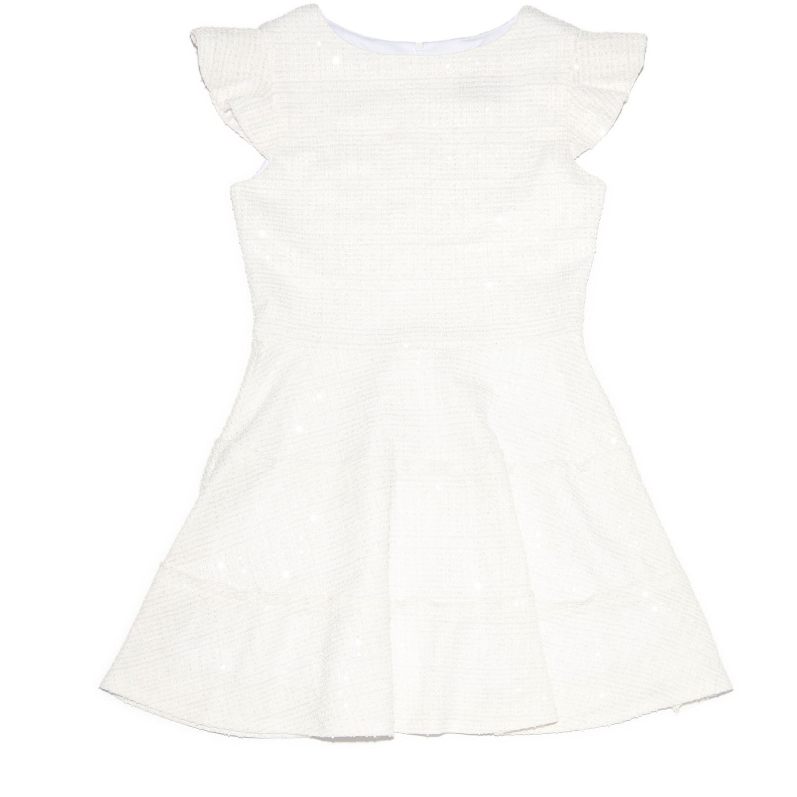 By Debra Girls Sara White Sequin 3 Tier Dress Girls Special Dresses By Debra White Y/XS (6X)