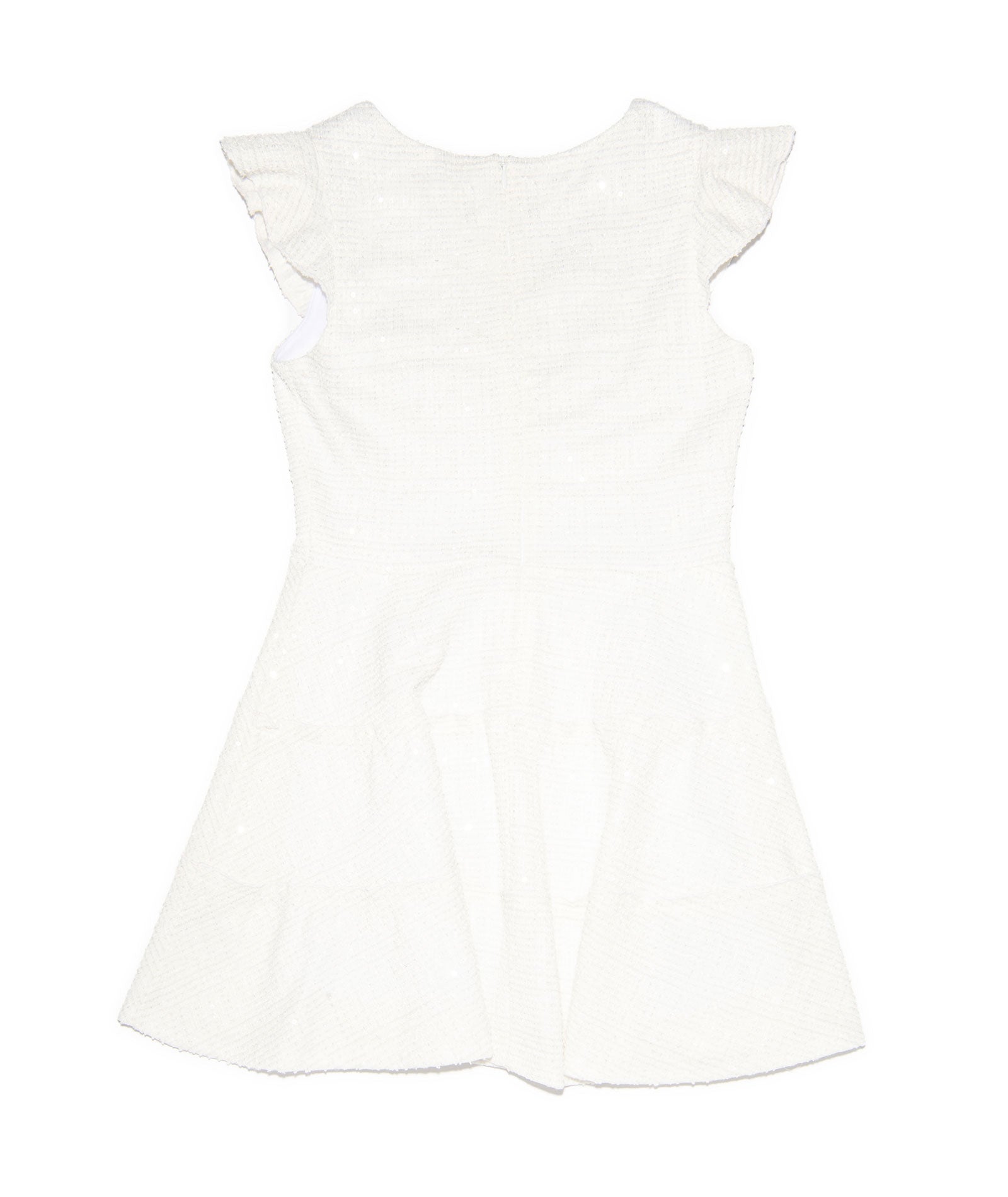 By Debra Girls Sara White Sequin 3 Tier Dress Girls Special Dresses By Debra