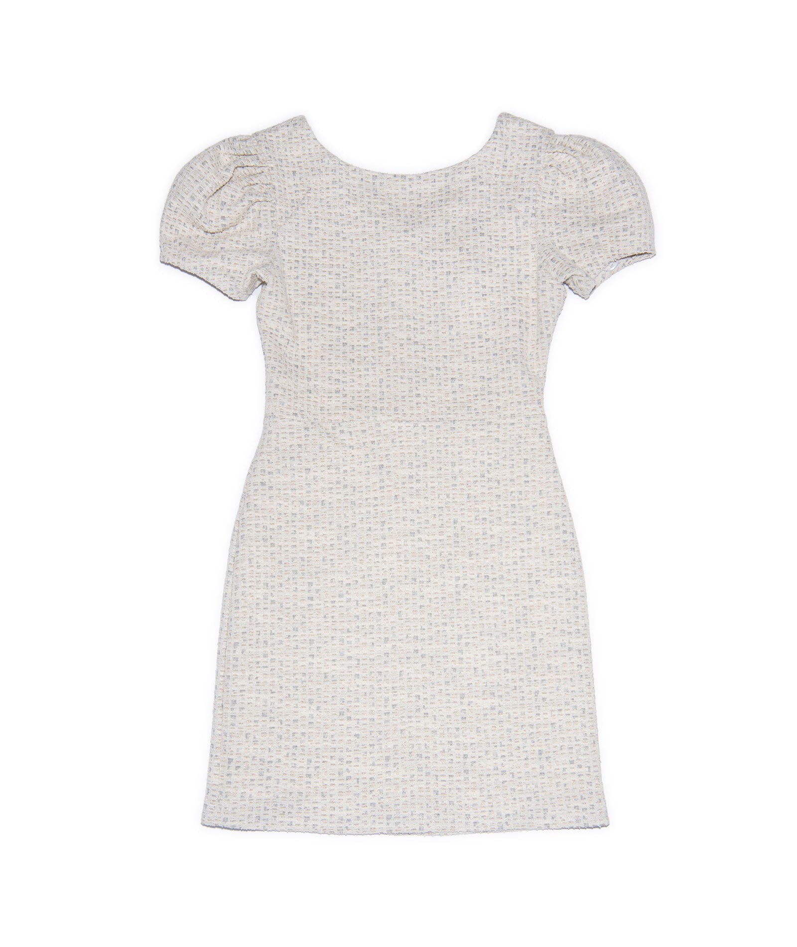 By Debra Girls Mia Ivory/Gold/Silver Puff Sleeve Sheath Dress Girls Special Dresses By Debra Ivory Y/XS (6X)