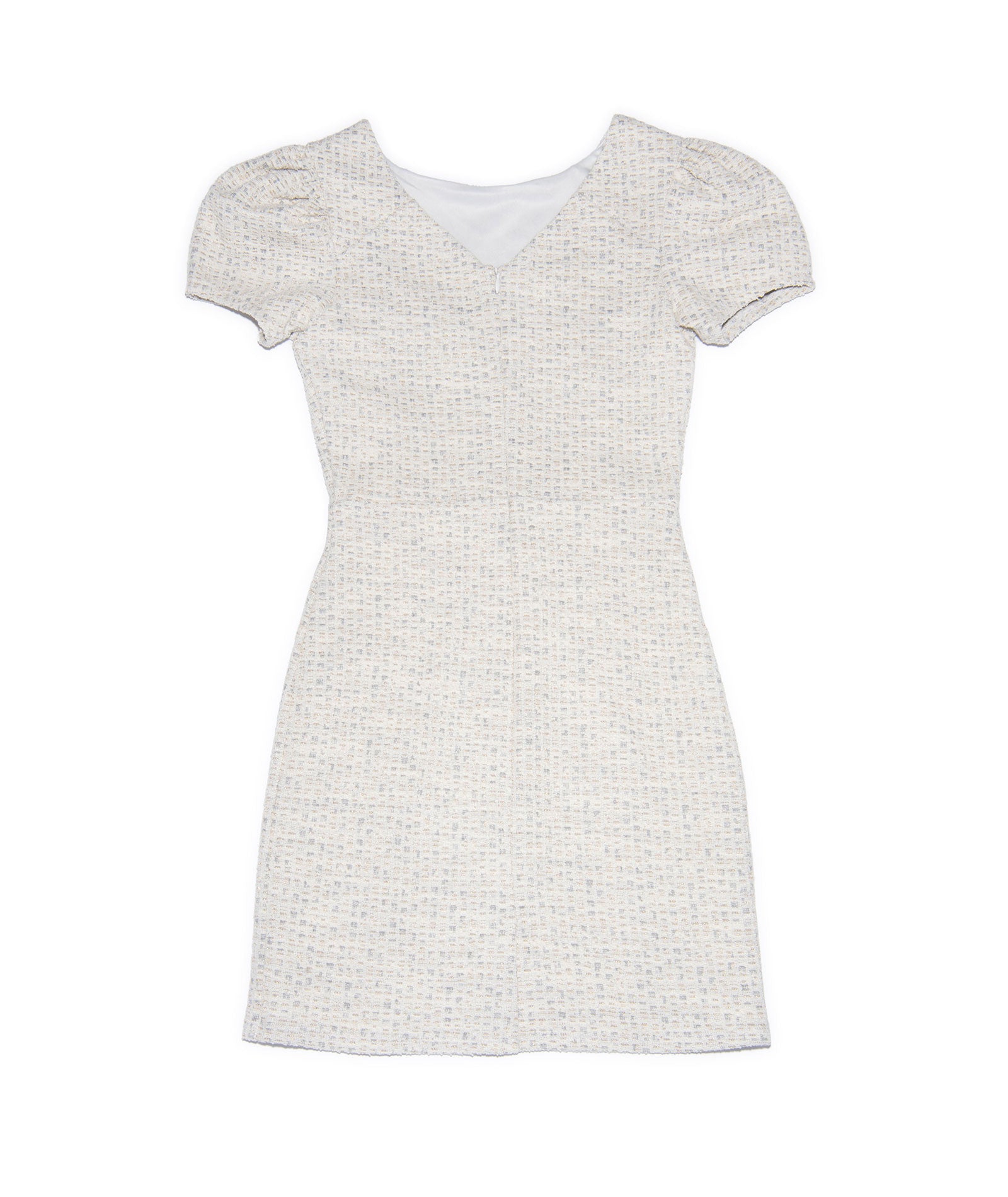 By Debra Girls Mia Ivory/Gold/Silver Puff Sleeve Sheath Dress Girls Special Dresses By Debra