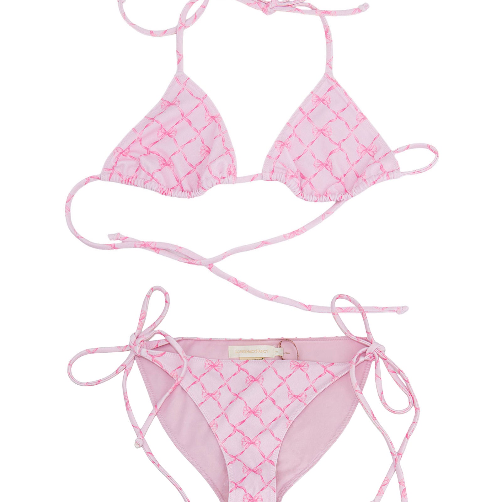 Love Shack Fancy Women Harbor Bikini Pink Peppermint