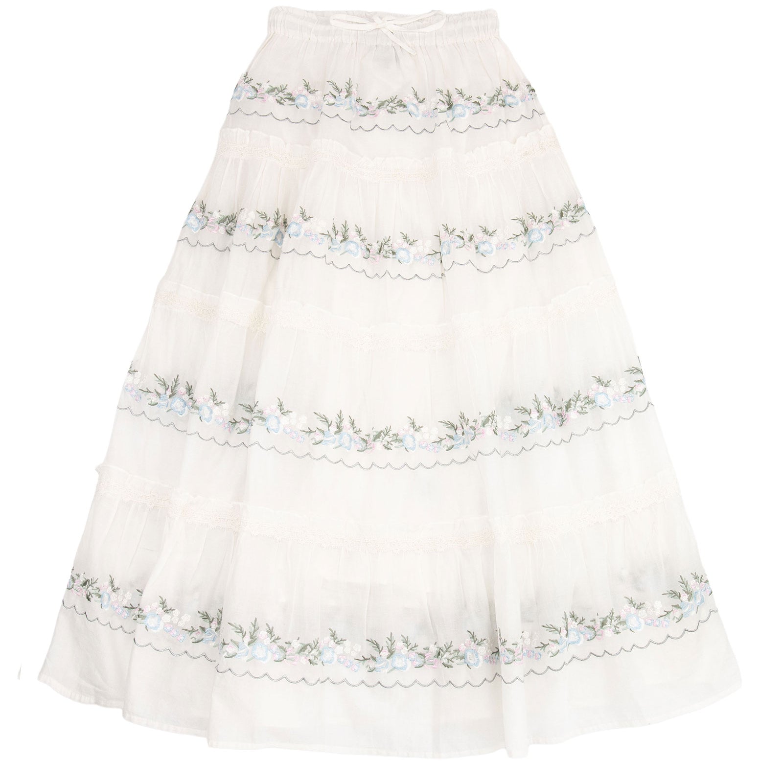 Katie J NYC Juniors Cream/Silver Lurex Allegra Maxi Skirt