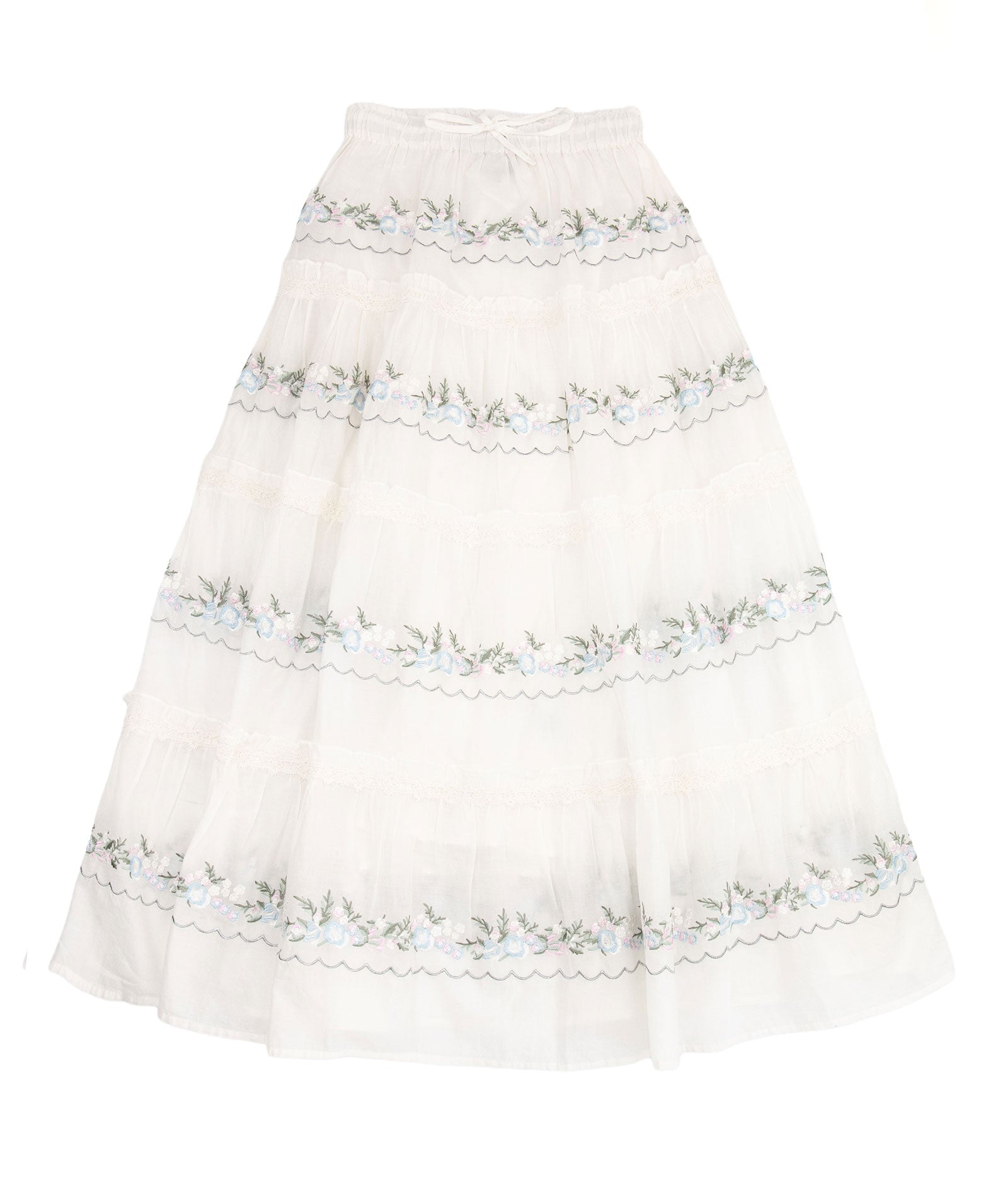 Katie J NYC Juniors Cream/Silver Lurex Allegra Maxi Skirt Girls Casual Bottoms Katie J NYC