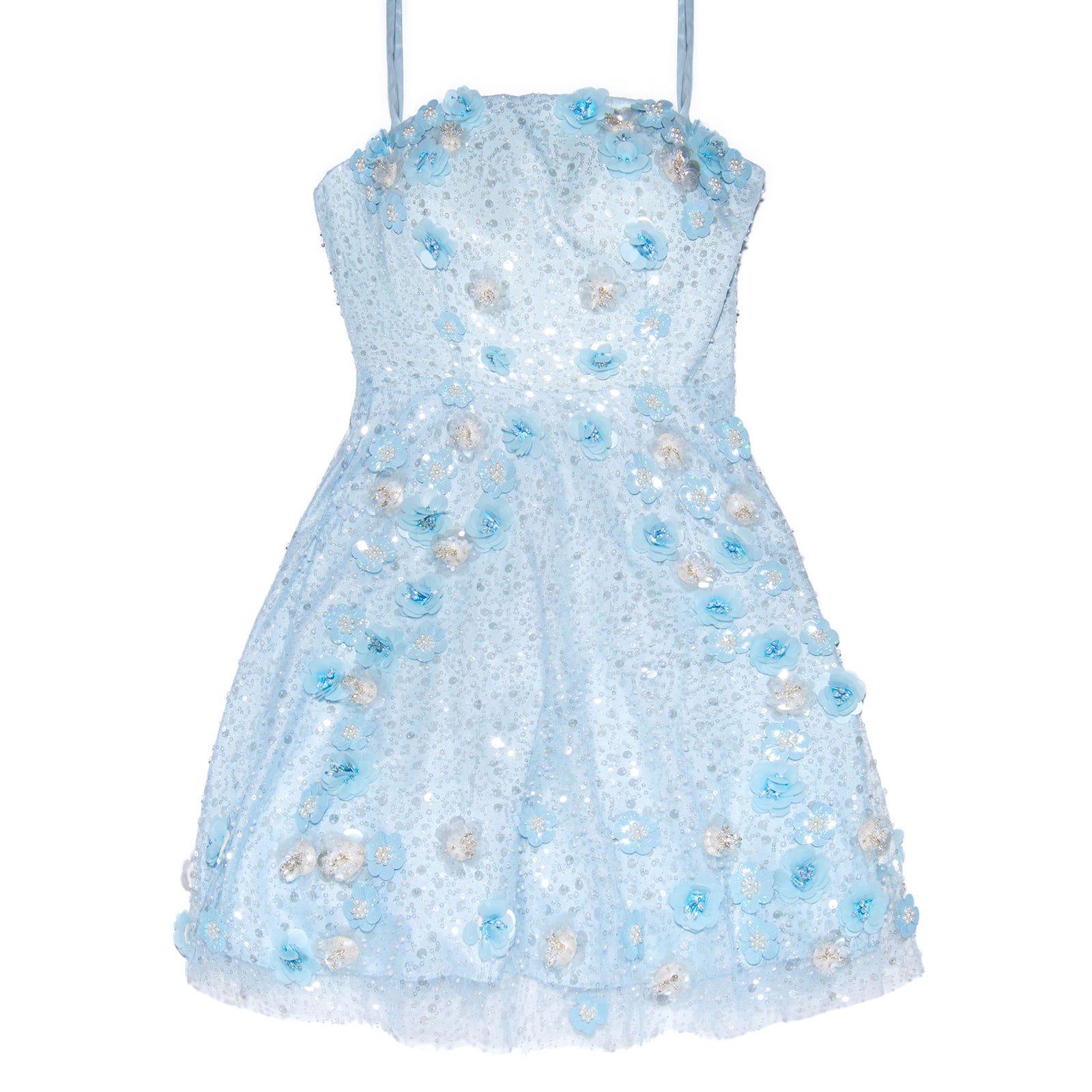 Jovani Girls Bianca Strapless Applique Party Dress Light Blue Girls Special Dresses Jovani Light Blue Y/S (7/8)