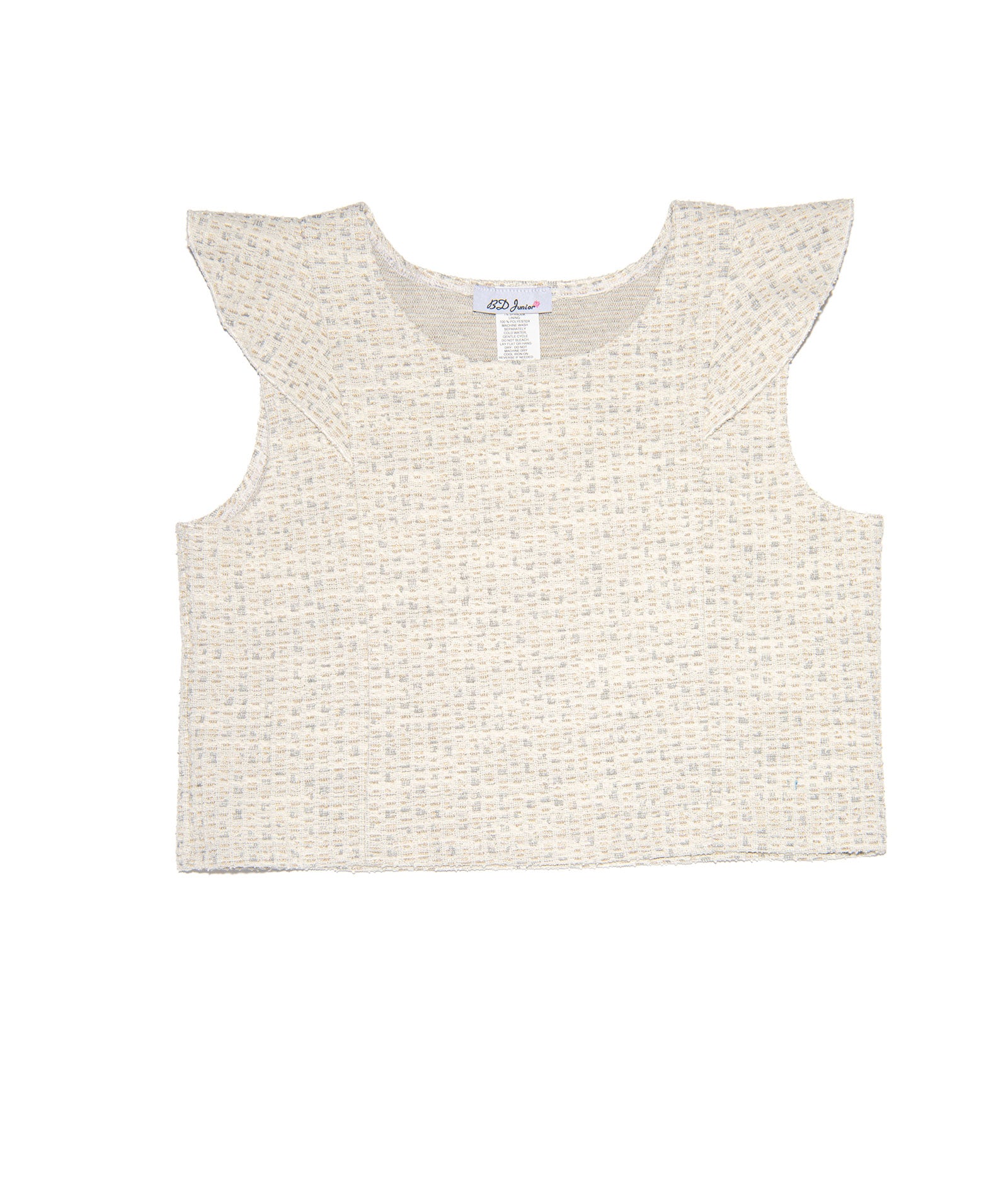 By Debra Girls Leah Ivory/Gold Flutter Sleeve Top Distressed/seasonal girls By Debra Ivory Y/XS (6X)