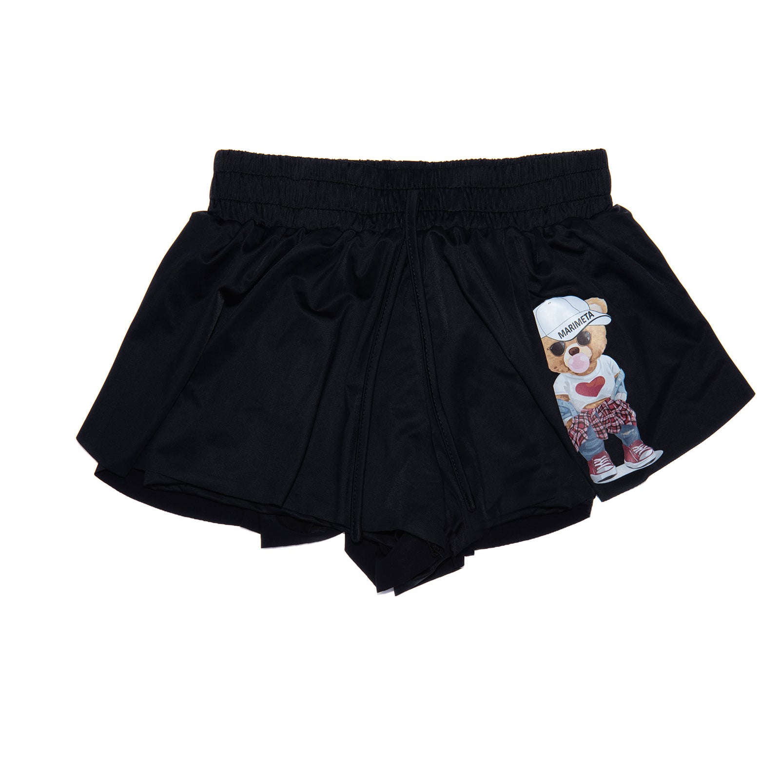 Bubble Bear Camp Flyaway Shorts Custom Frankie's Custom Shop Black Y/S (7/8)