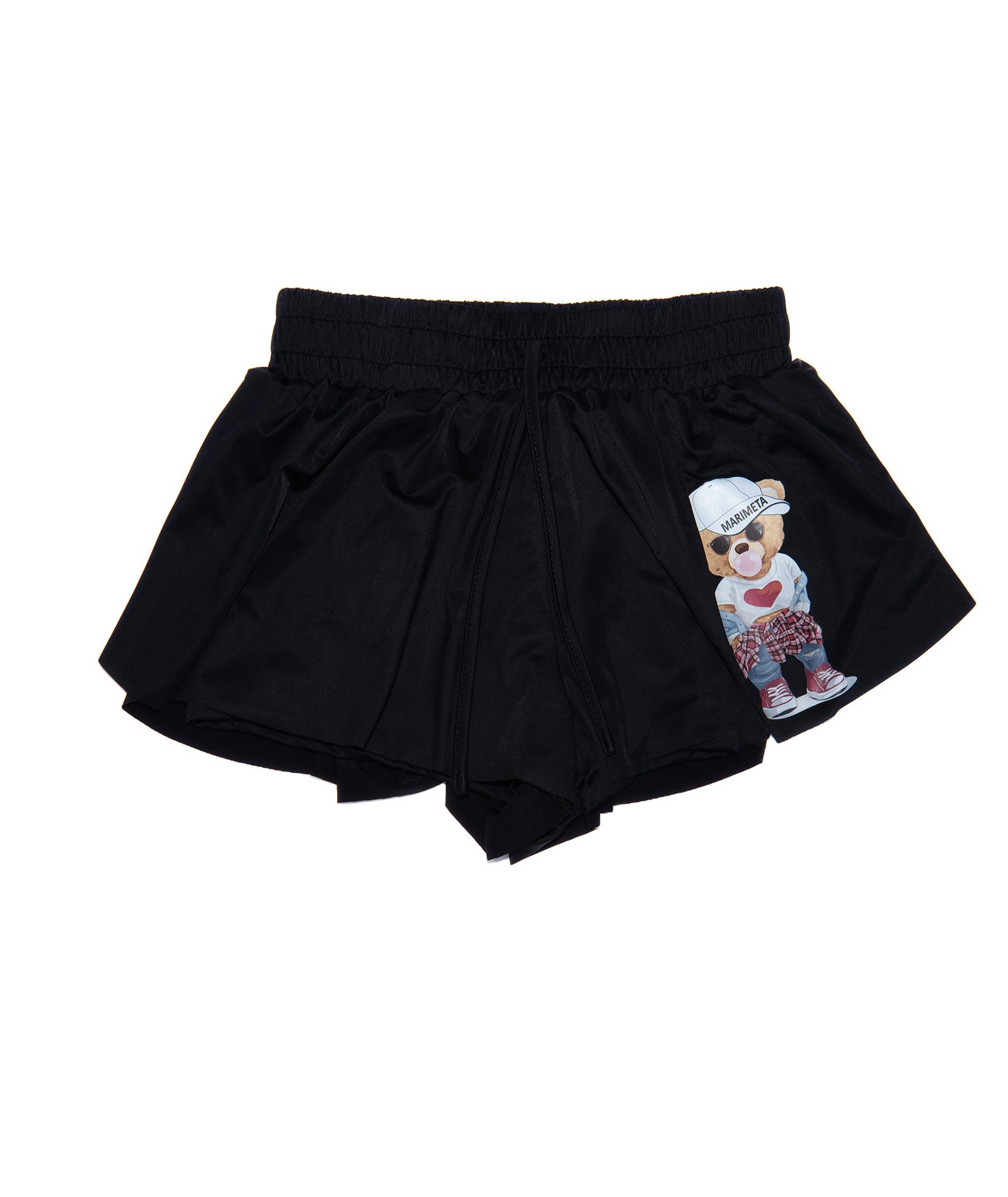 Bubble Bear Camp Flyaway Shorts Custom Frankie's Custom Shop Black Y/S (7/8)