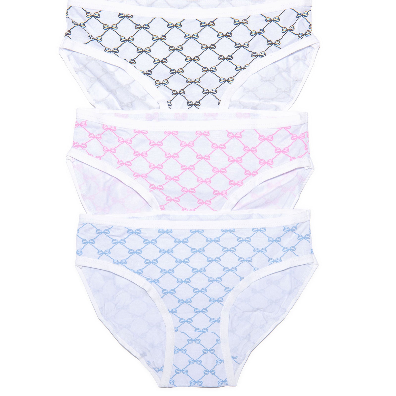 FBZ Girls Set of 3 Underwear Bow Combo Accessories FBZ Flowers By Zoe Floral Y/XS (6X)