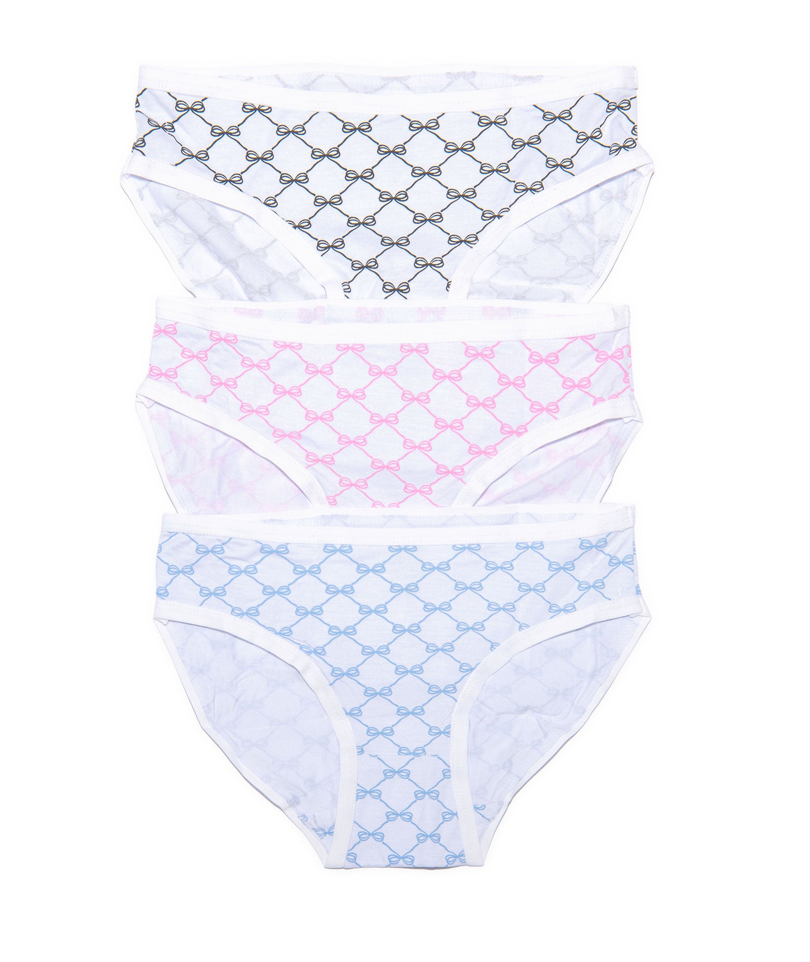 FBZ Girls Set of 3 Underwear Bow Combo Accessories FBZ Flowers By Zoe Floral Y/XS (6X)