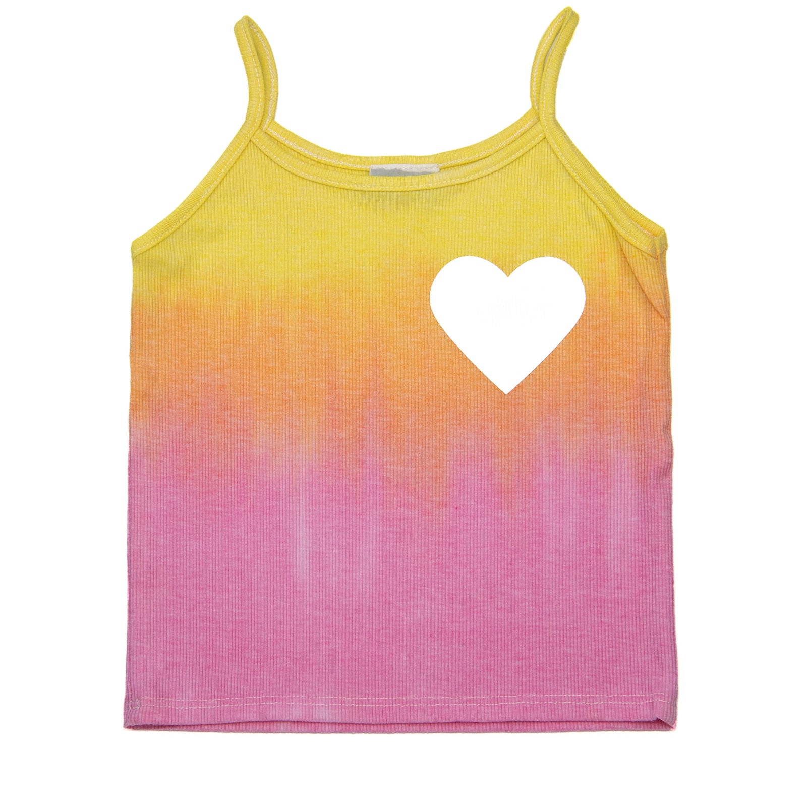 Firehouse Girls St. Barths Tie Dye Heart Rib Cami Girls Casual Tops Firehouse Tie Dye Y/XS (6X)