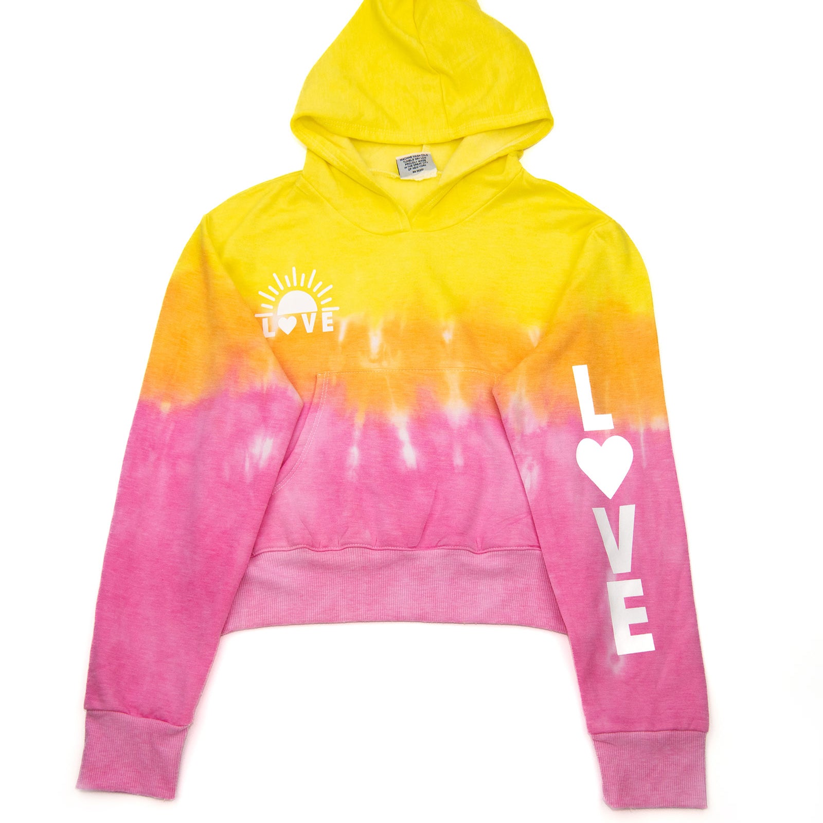 Firehouse Girls St. Barths Tie Dye Love Rays Pocket Hoodie Girls Casual Tops Firehouse Tie Dye Y/XS (6X)