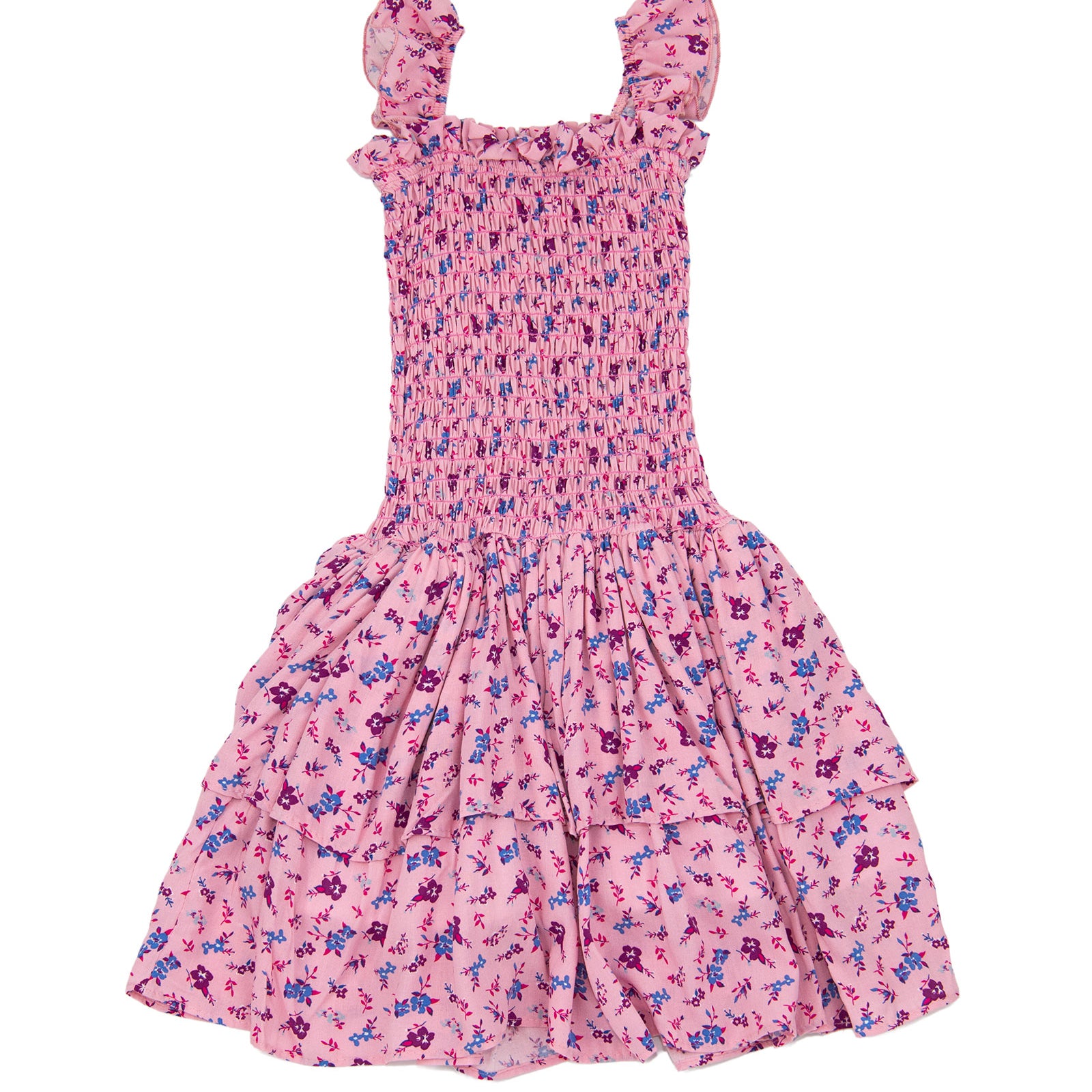 Cheryl Creations Girls Pink Floral Ettie Dress