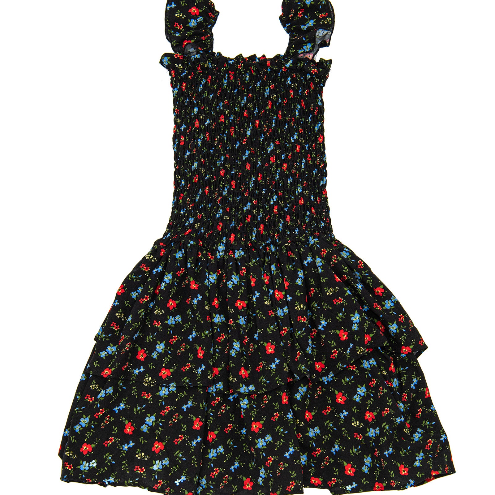 Cheryl Creations Girls Black Floral Ettie Dress