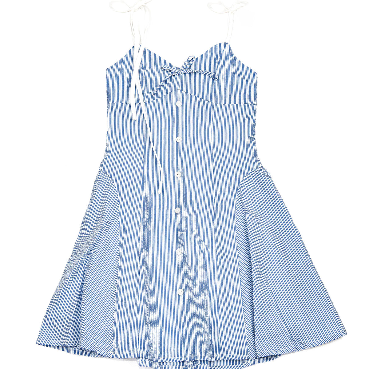 Katie J NYC Girls Daria Baby Blue Seersucker Dress Distressed/seasonal girls Katie J NYC Baby Blue Y/S (7/8)